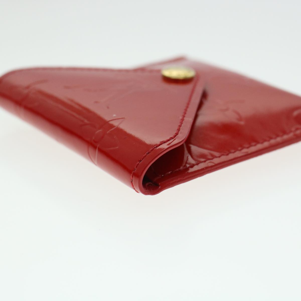 LOUIS VUITTON Vernis Korea Cube Coin Purse Rouge M04100 LV 45274