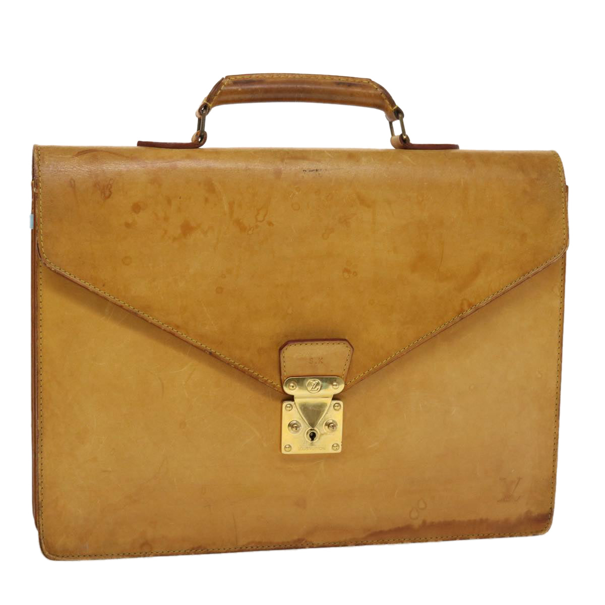 LOUIS VUITTON Nomad leather Serviette Conseiller Briefcase Beige LV 45277