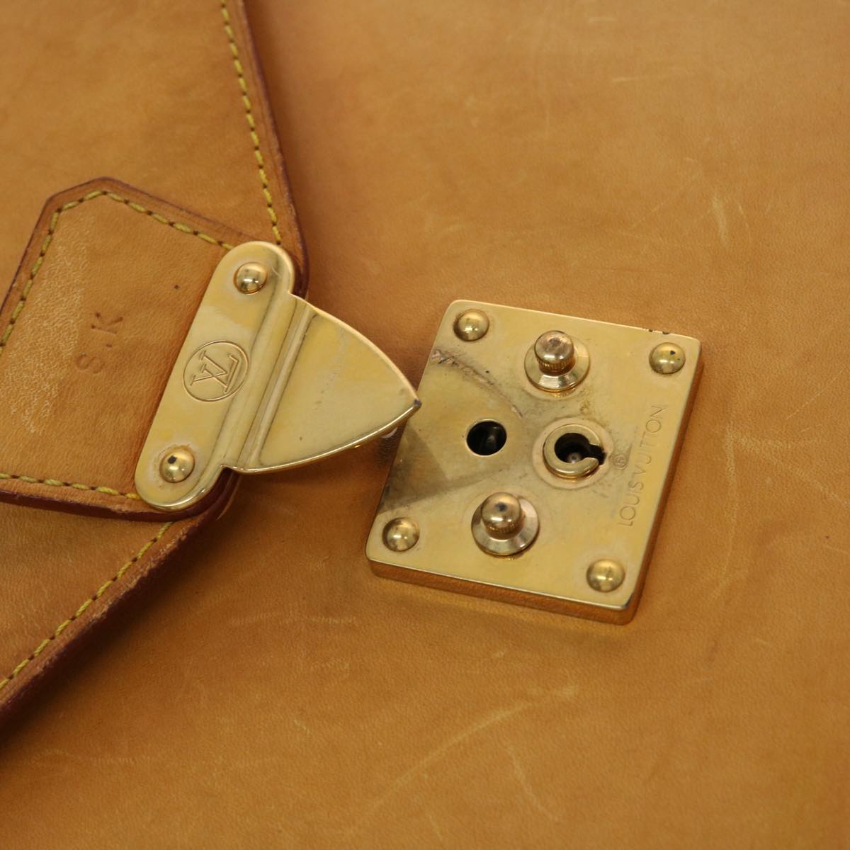 LOUIS VUITTON Nomad leather Serviette Conseiller Briefcase Beige LV 45277