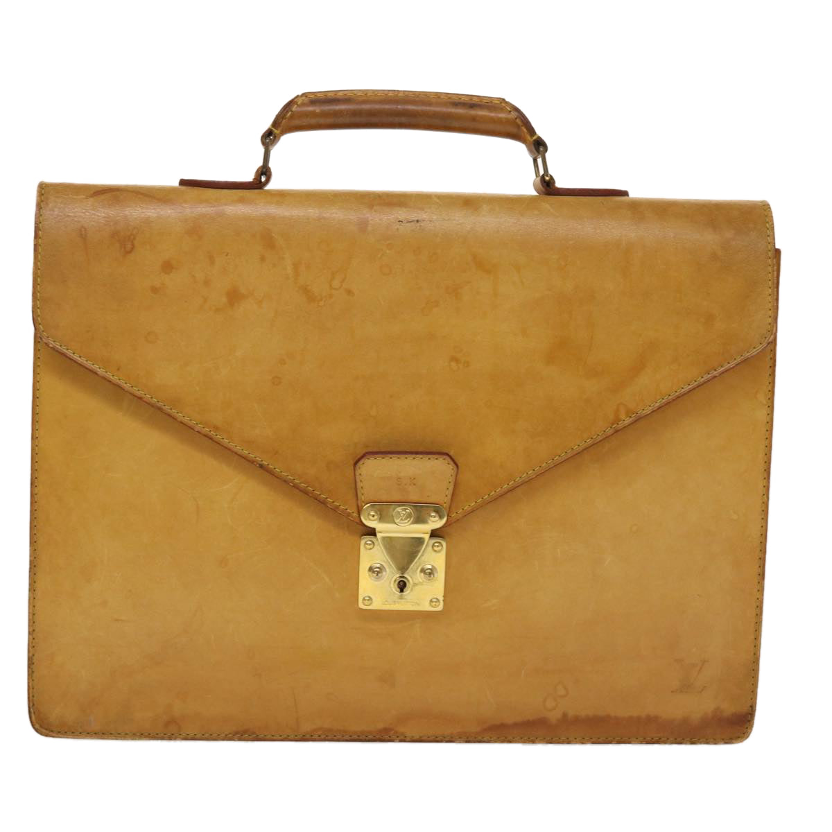 LOUIS VUITTON Nomad leather Serviette Conseiller Briefcase Beige LV 45277