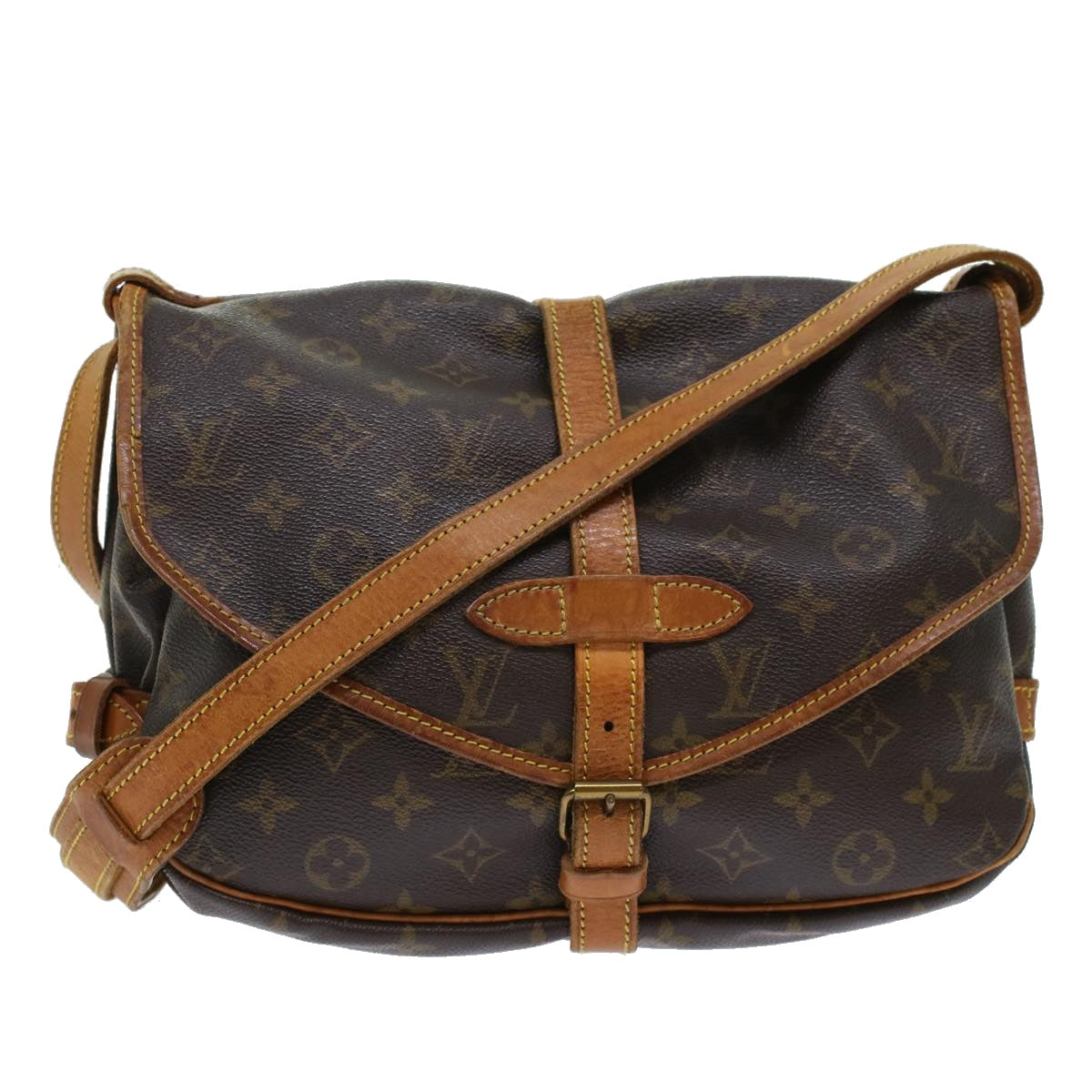 LOUIS VUITTON Monogram Saumur 35 Shoulder Bag M42254 LV 45308