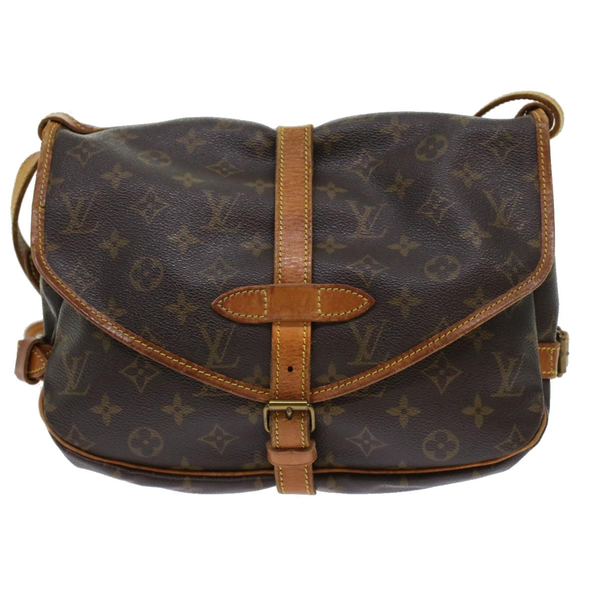 LOUIS VUITTON Monogram Saumur 35 Shoulder Bag M42254 LV 45308