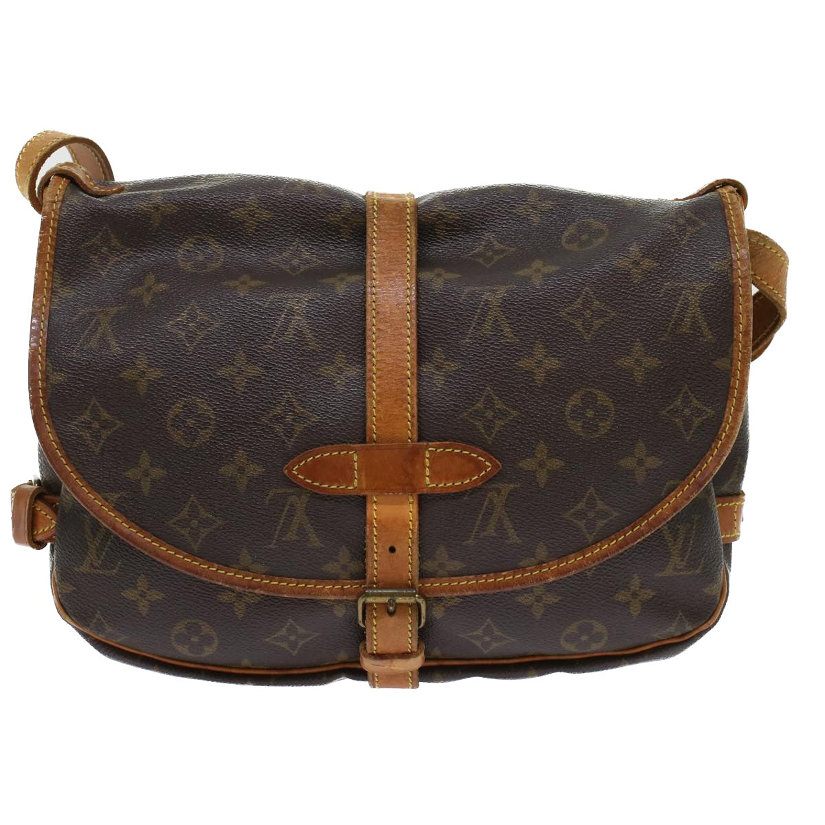 LOUIS VUITTON Monogram Saumur 35 Shoulder Bag M42254 LV 45308