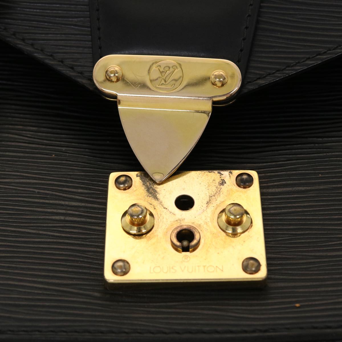 LOUIS VUITTON Epi Monceau Hand Bag 2way Black M52122 LV 45313