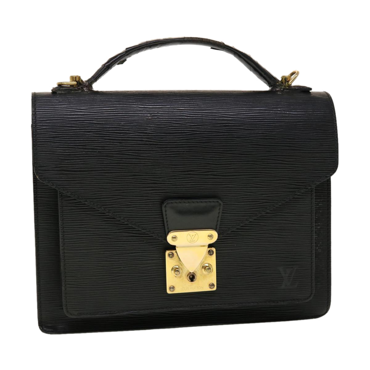 LOUIS VUITTON Epi Monceau Hand Bag 2way Black M52122 LV 45313