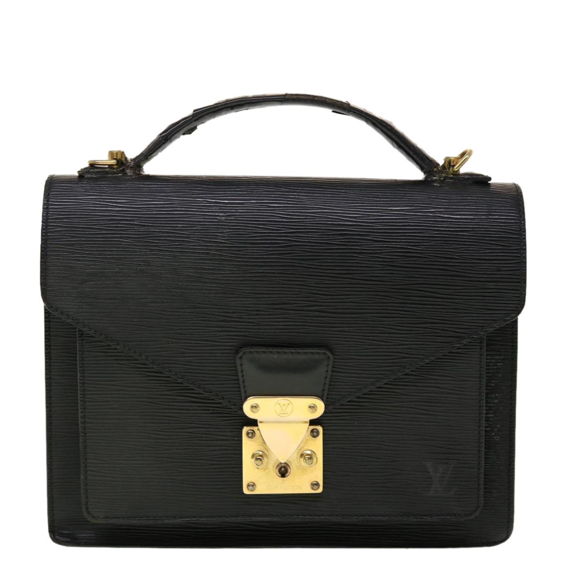 LOUIS VUITTON Epi Monceau Hand Bag 2way Black M52122 LV 45313