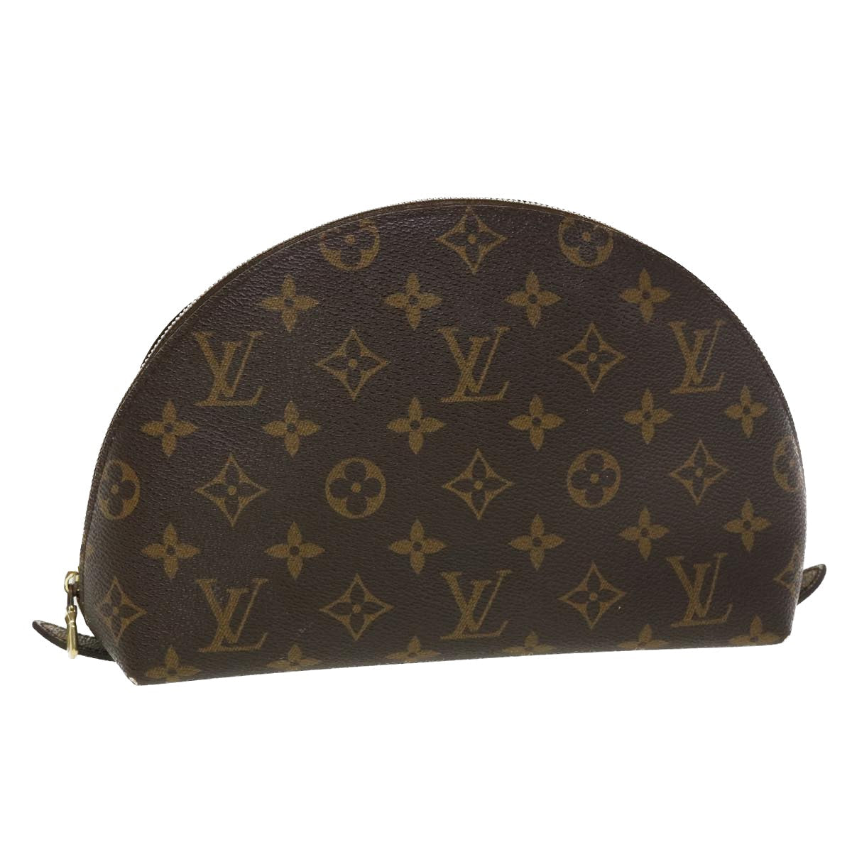 LOUIS VUITTON Monogram Trousse Demi Ronde Cosmetic Pouch M47520 LV 45317
