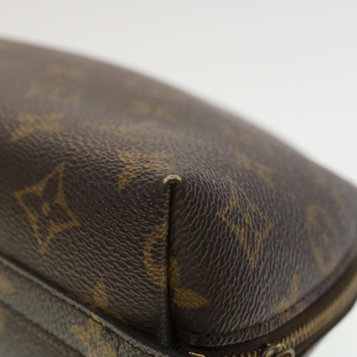 LOUIS VUITTON Monogram Trousse Demi Ronde Cosmetic Pouch M47520 LV 45317