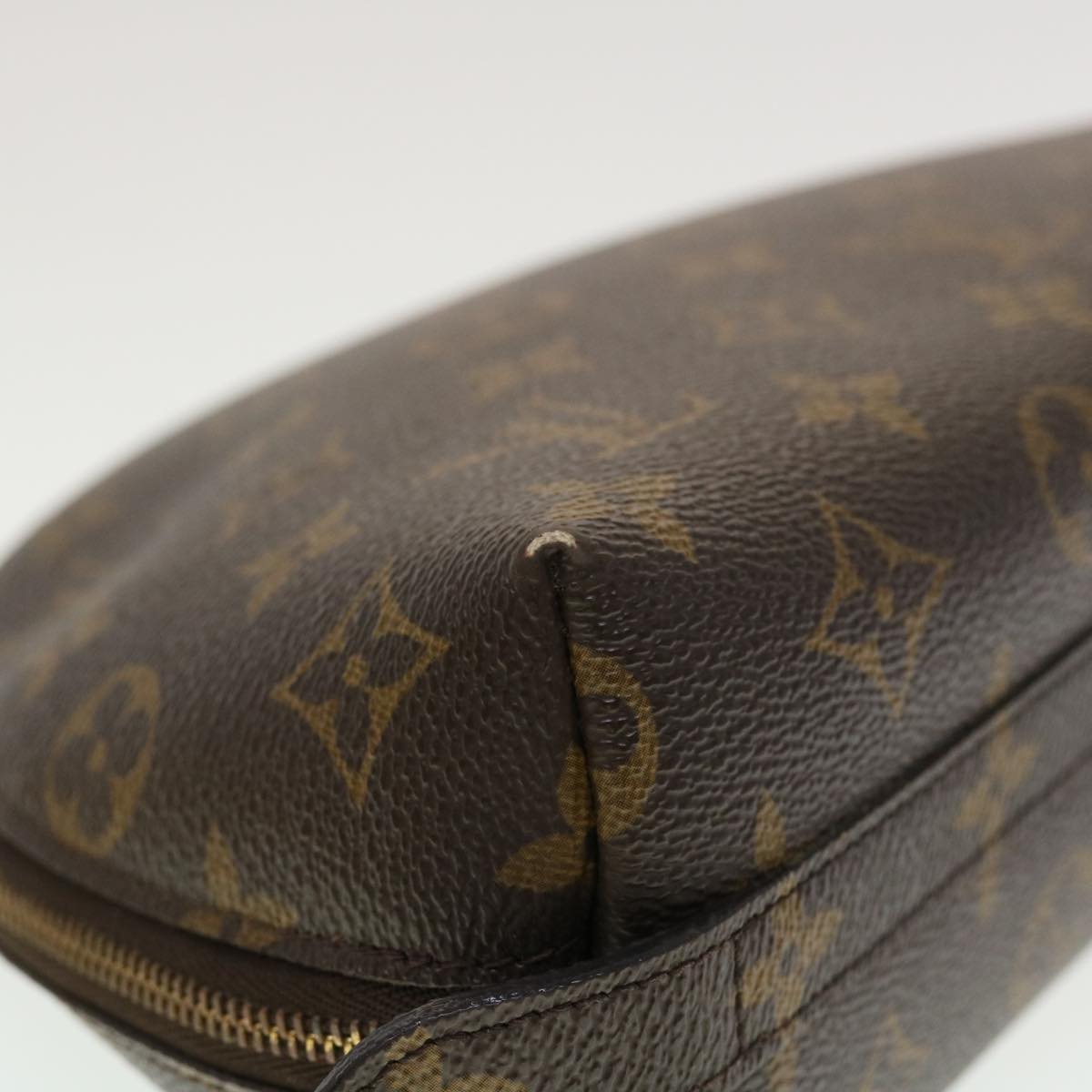 LOUIS VUITTON Monogram Trousse Demi Ronde Cosmetic Pouch M47520 LV 45317