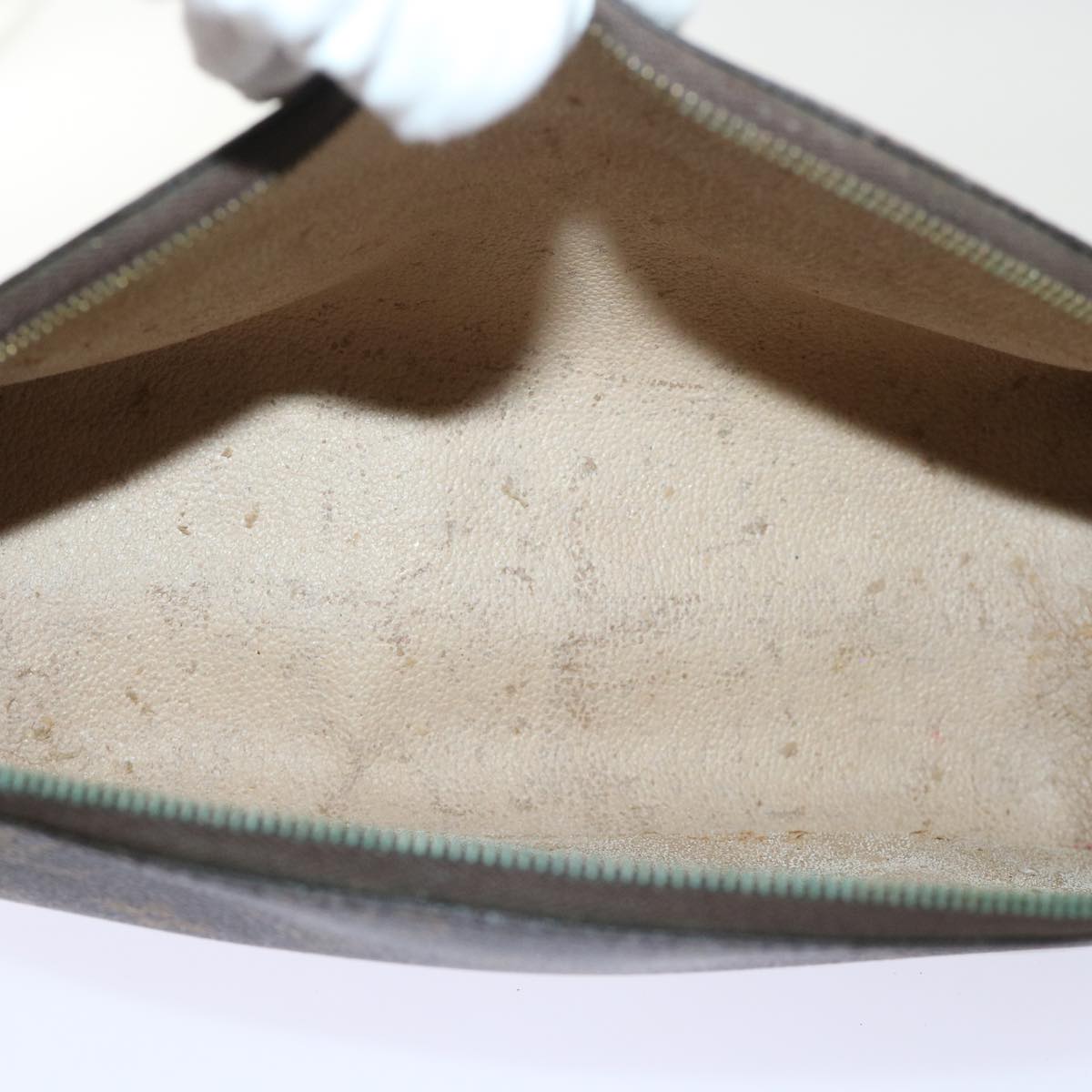 LOUIS VUITTON Monogram Trousse Demi Ronde Cosmetic Pouch M47520 LV 45317