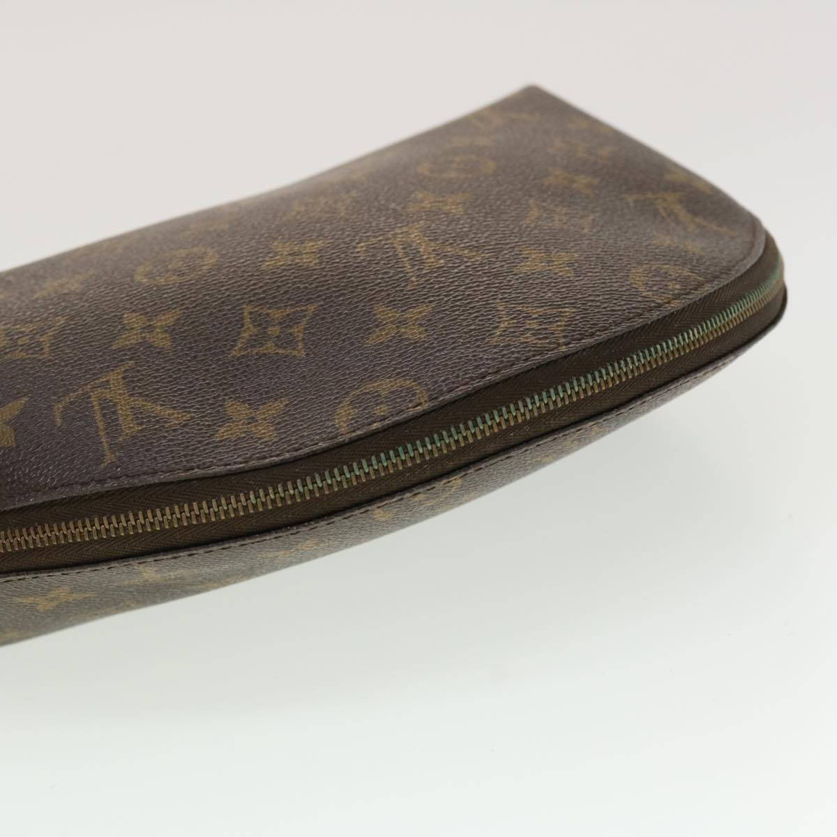 LOUIS VUITTON Monogram Trousse Demi Ronde Cosmetic Pouch M47520 LV 45317
