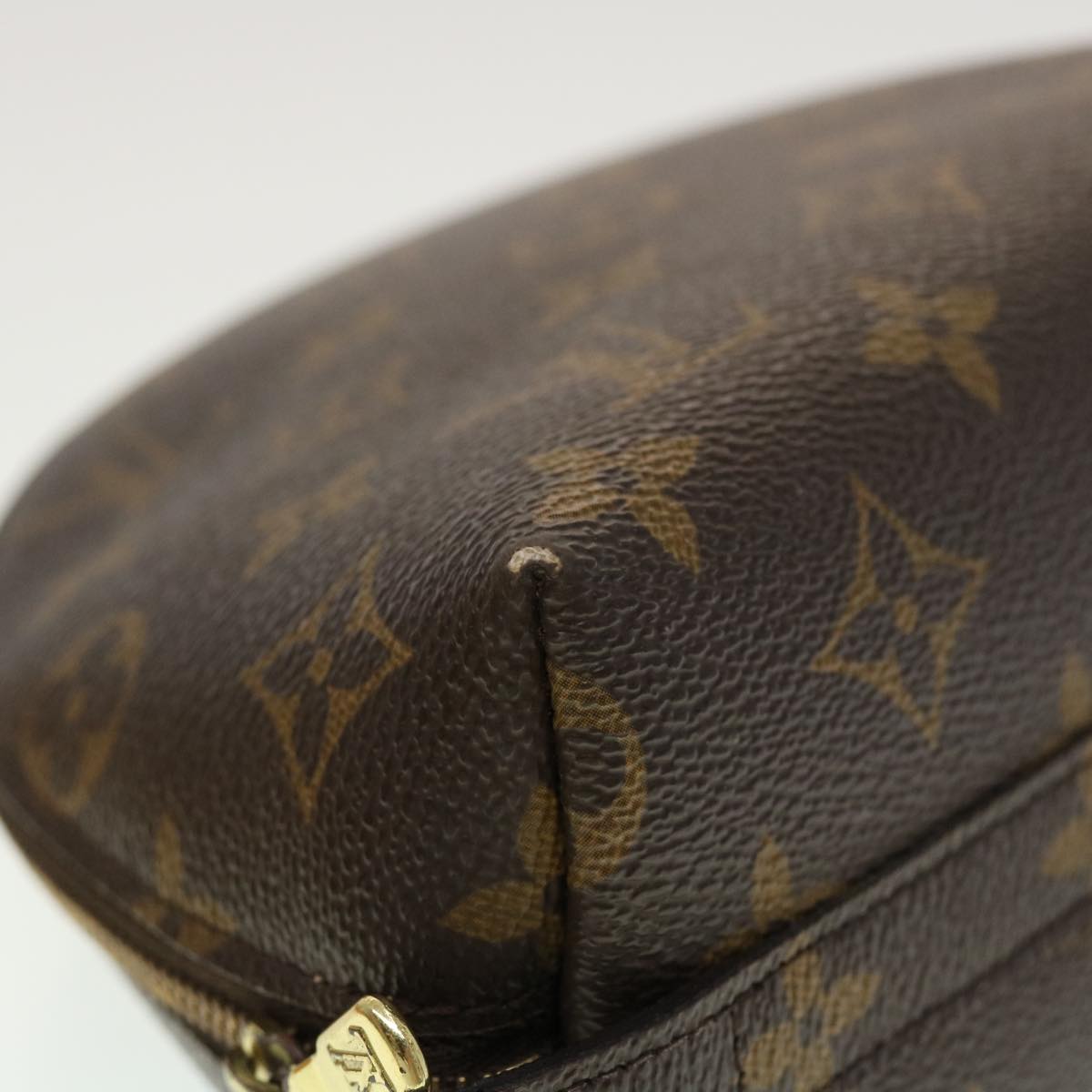 LOUIS VUITTON Monogram Trousse Demi Ronde Cosmetic Pouch M47520 LV 45317
