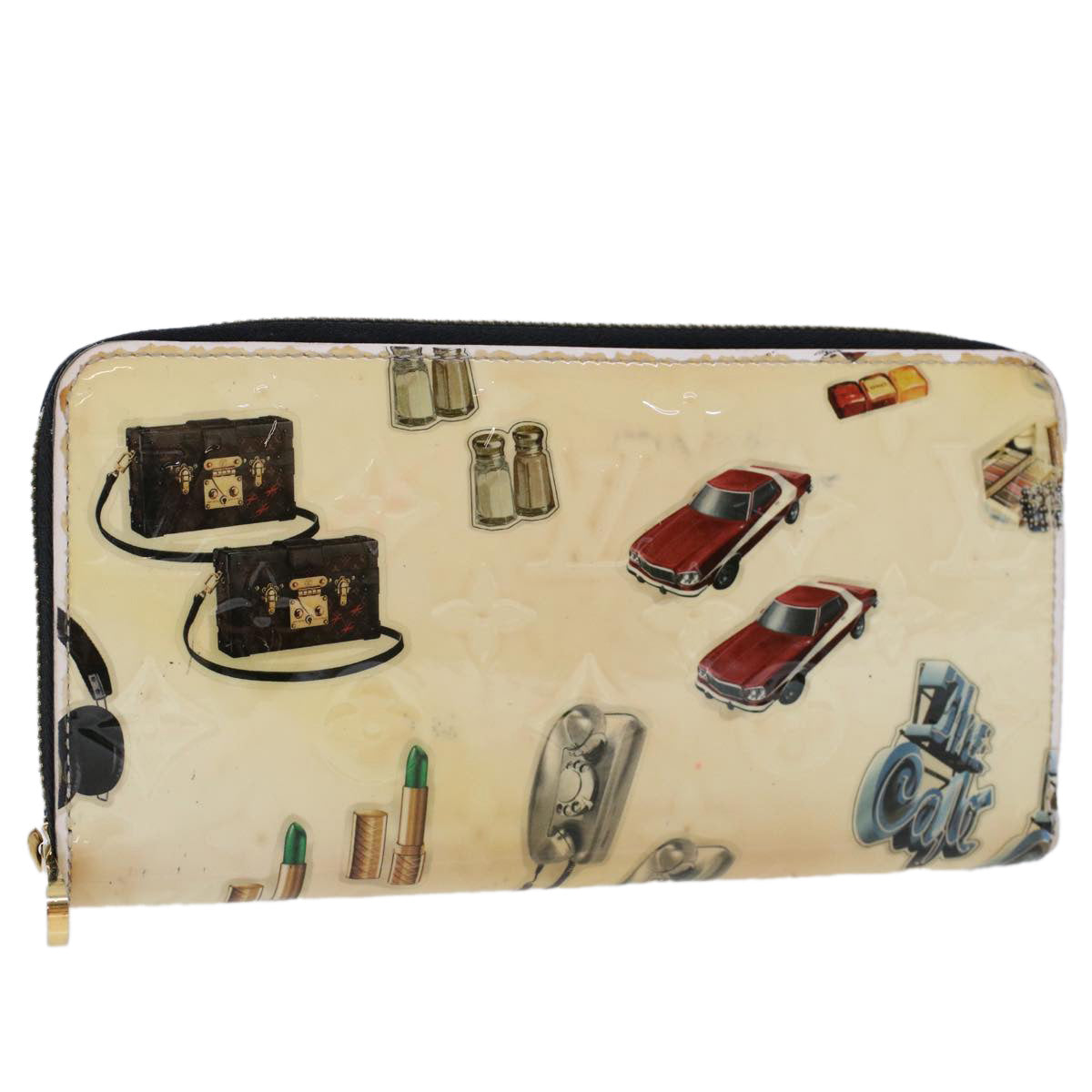 LOUIS VUITTON Vernis Nicolas Ghesquière Zippy Wallet White M50370 LV 45330