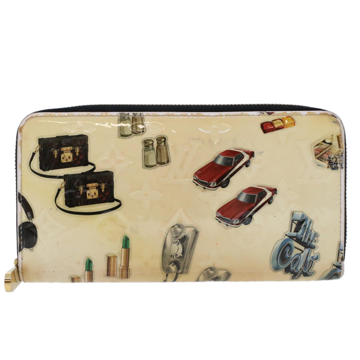 LOUIS VUITTON Vernis Nicolas Ghesquière Zippy Wallet White M50370 LV 45330