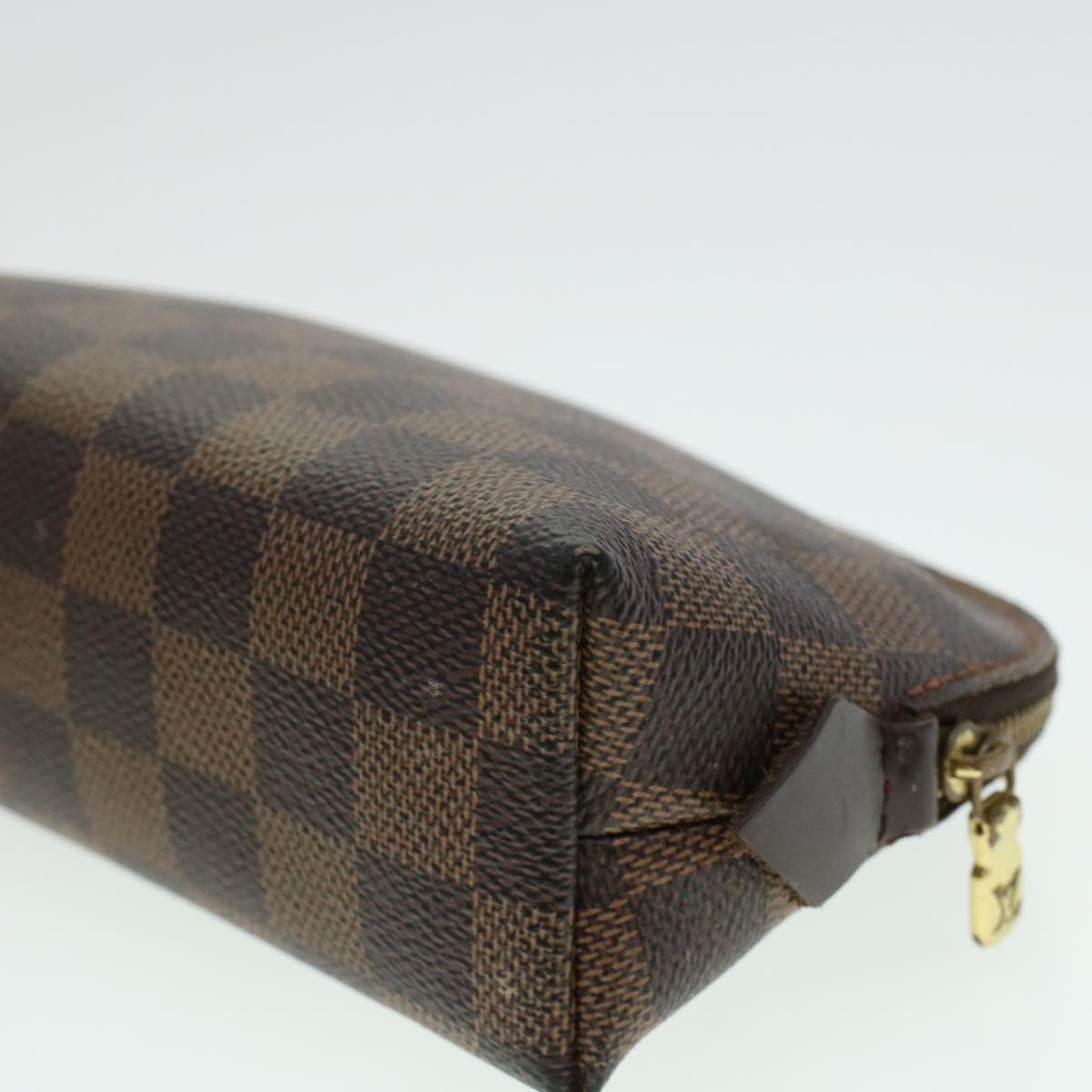 LOUIS VUITTON Damier Ebene Pochette Cosmetic PM Pouch N47516 LV 45335