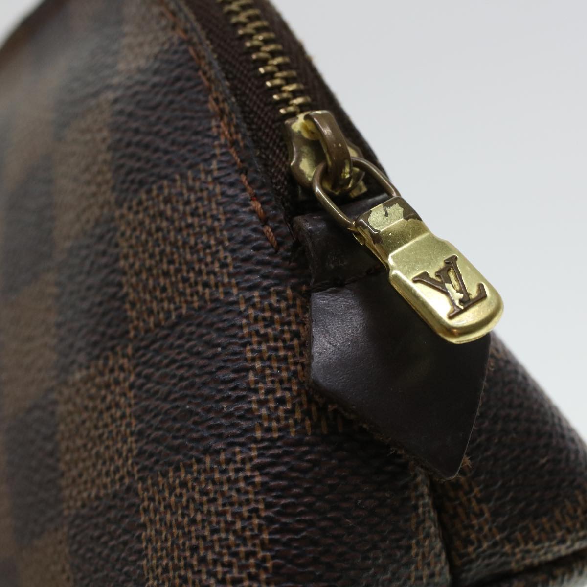 LOUIS VUITTON Damier Ebene Pochette Cosmetic PM Pouch N47516 LV 45335