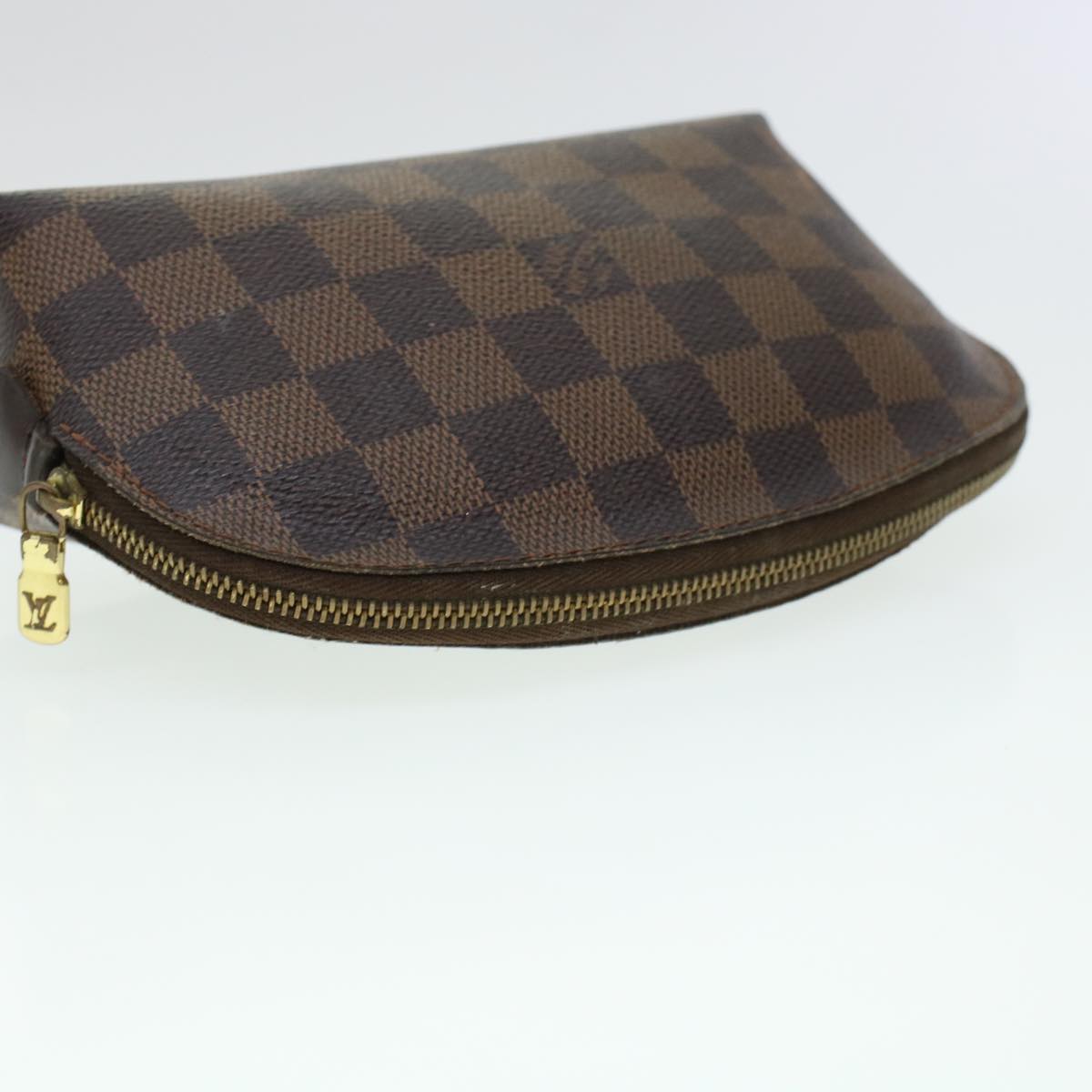 LOUIS VUITTON Damier Ebene Pochette Cosmetic PM Pouch N47516 LV 45335