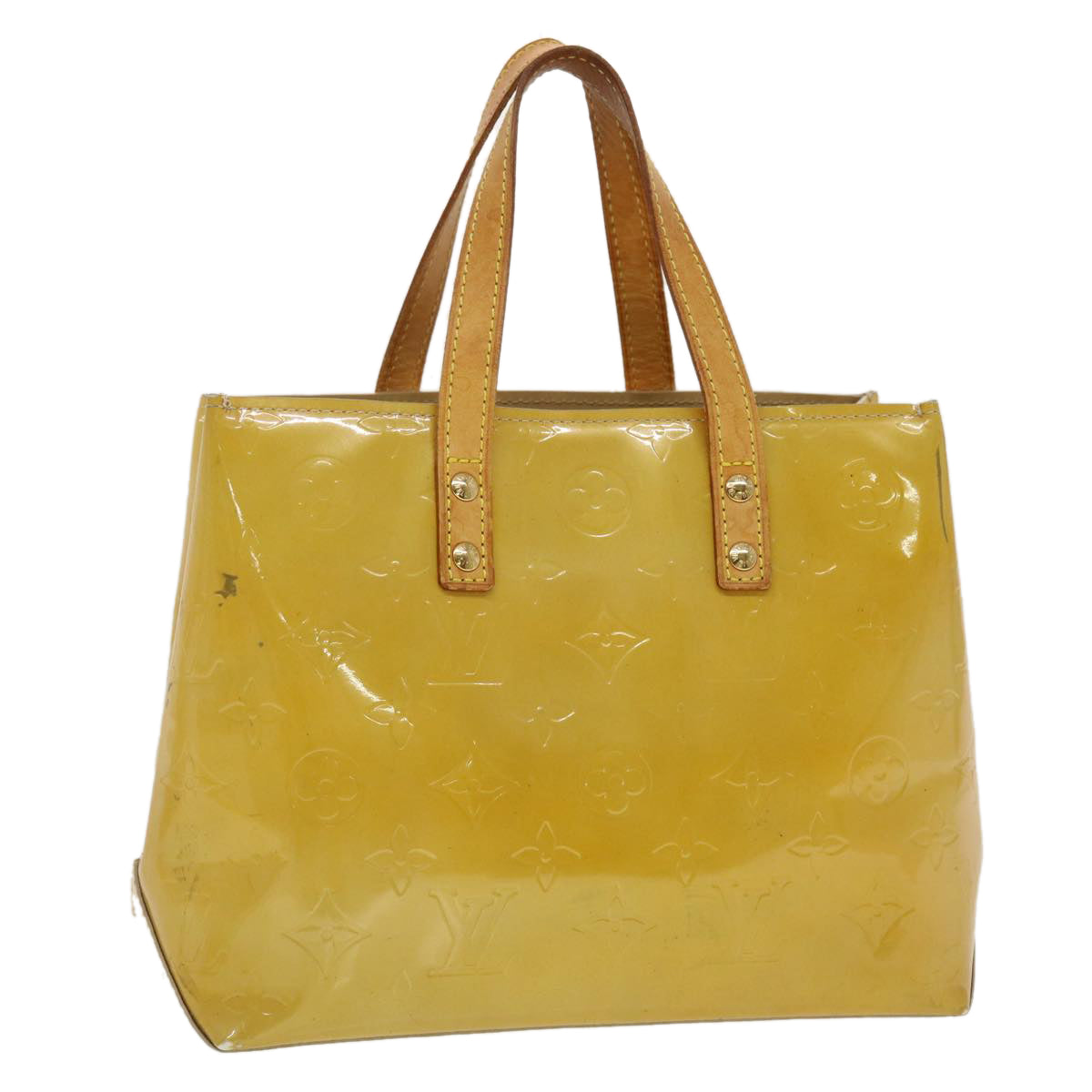 LOUIS VUITTON Monogram Vernis Reade PM Hand Bag Beige M91334 LV 45340