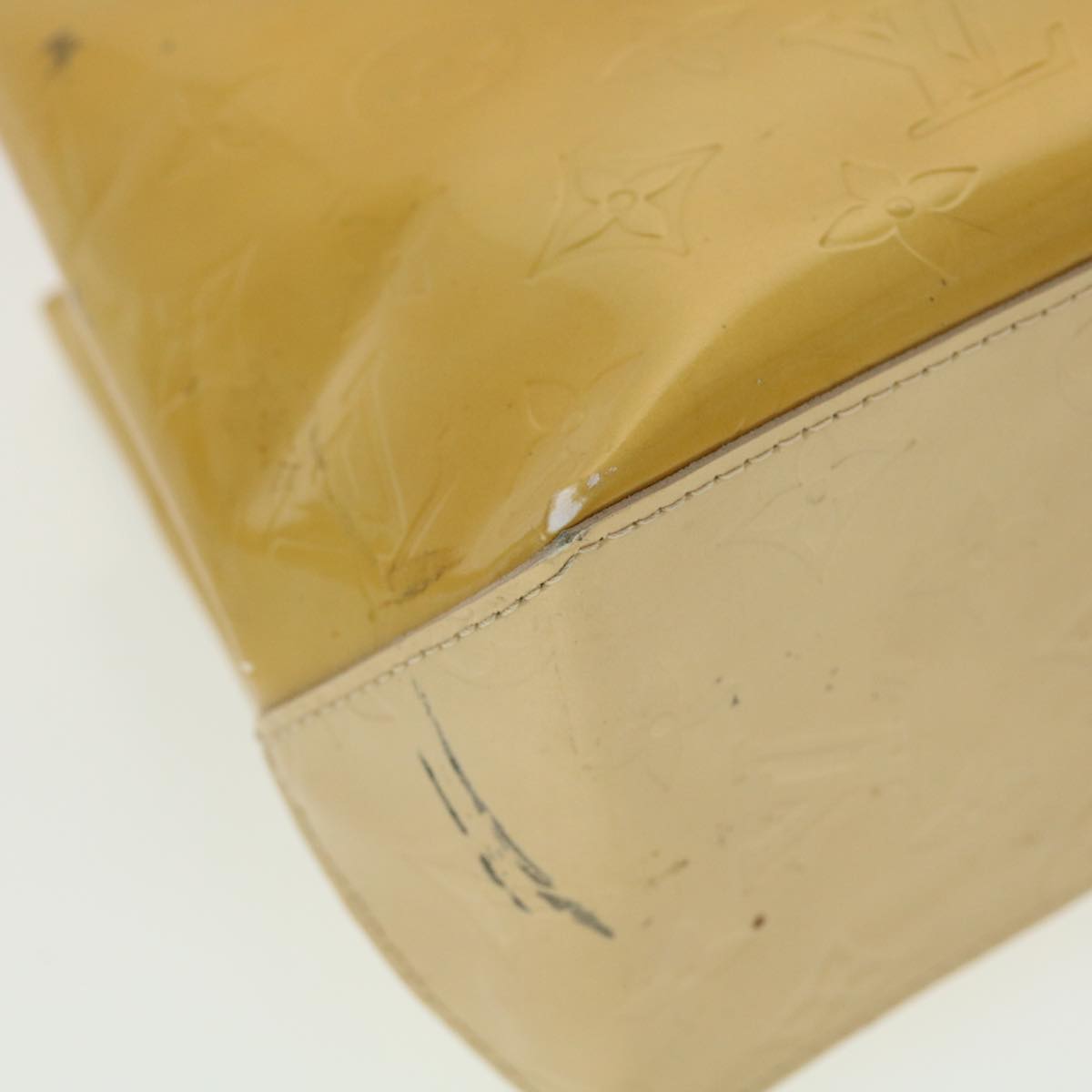 LOUIS VUITTON Monogram Vernis Reade PM Hand Bag Beige M91334 LV 45340