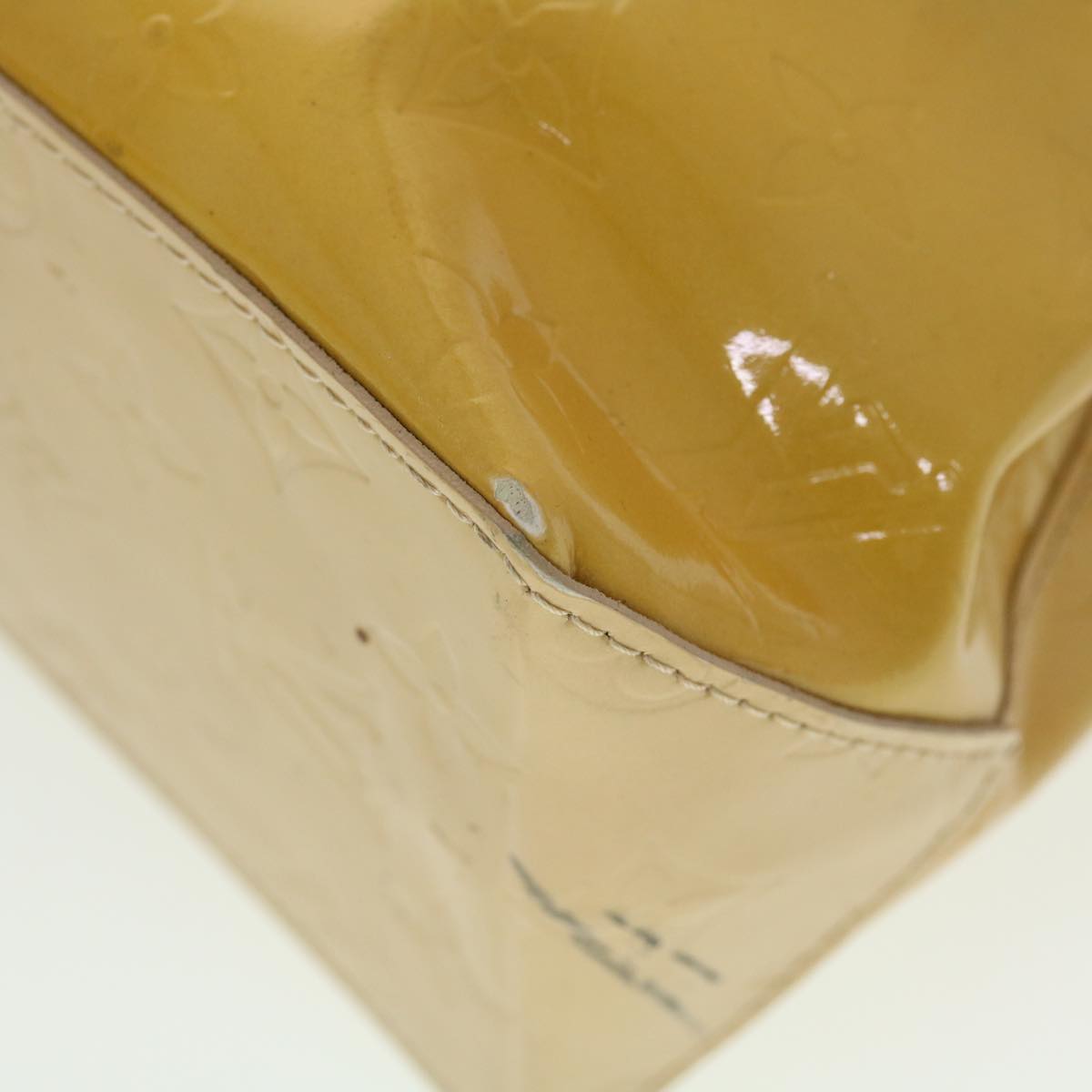 LOUIS VUITTON Monogram Vernis Reade PM Hand Bag Beige M91334 LV 45340