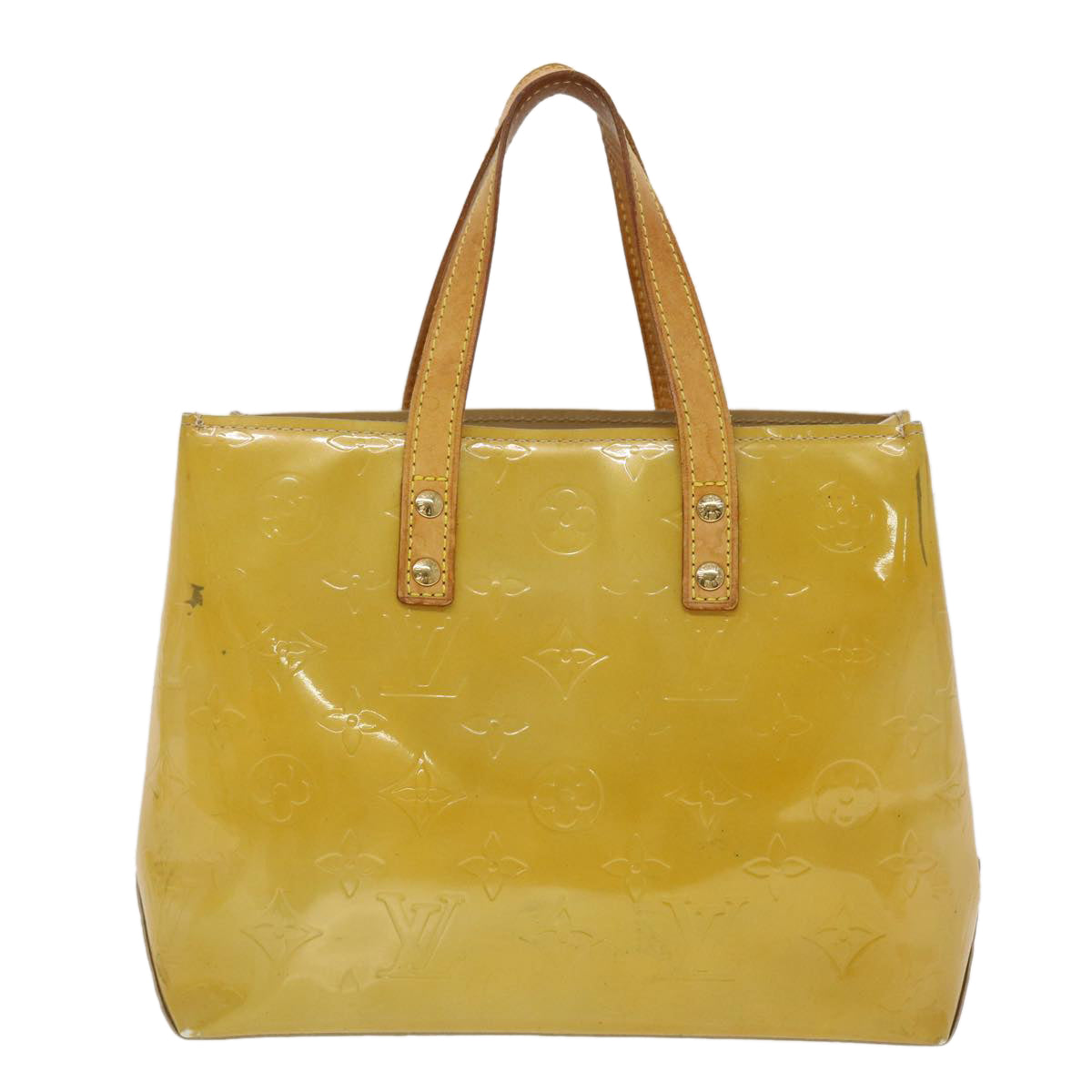 LOUIS VUITTON Monogram Vernis Reade PM Hand Bag Beige M91334 LV 45340