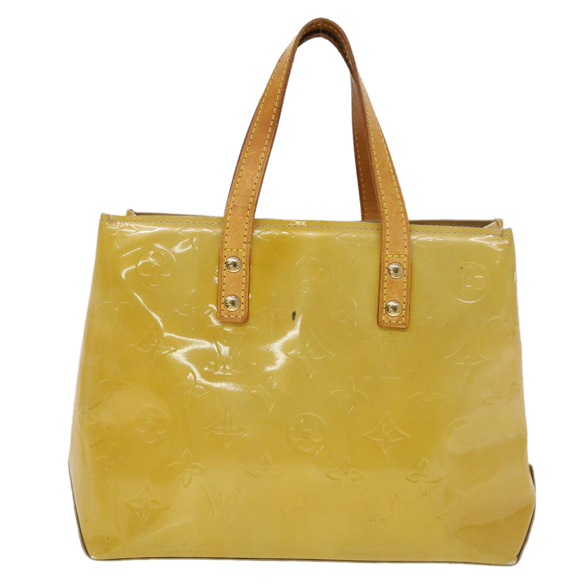 LOUIS VUITTON Monogram Vernis Reade PM Hand Bag Beige M91334 LV 45340
