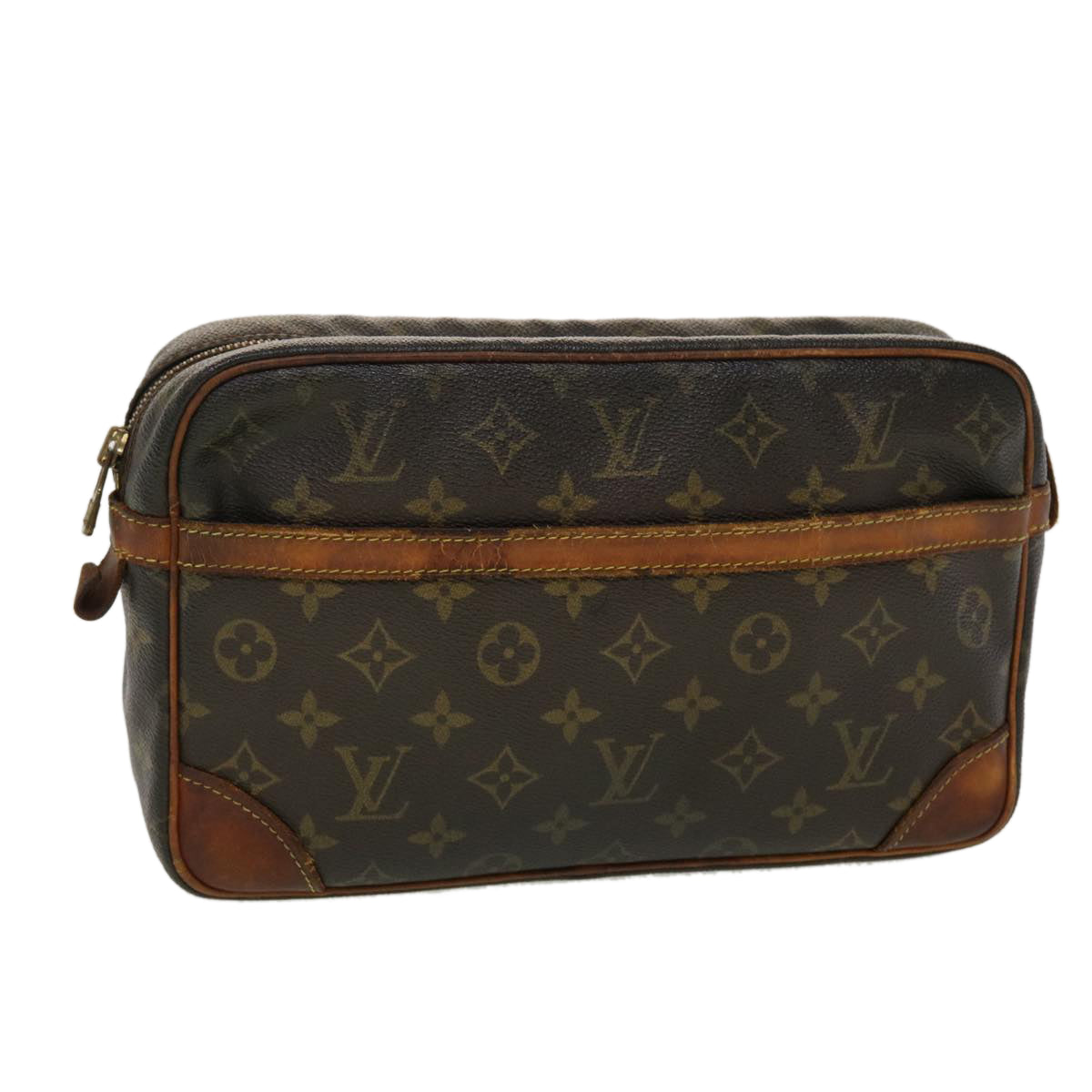 LOUIS VUITTON Monogram Compiegne 28 Clutch Bag M51845 LV 45342