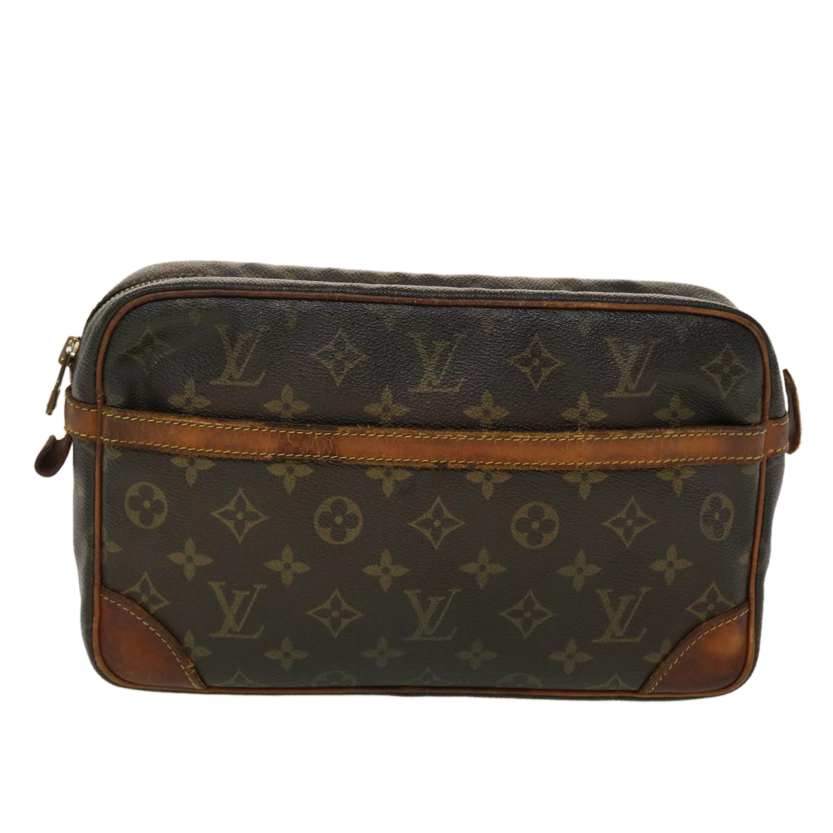 LOUIS VUITTON Monogram Compiegne 28 Clutch Bag M51845 LV 45342