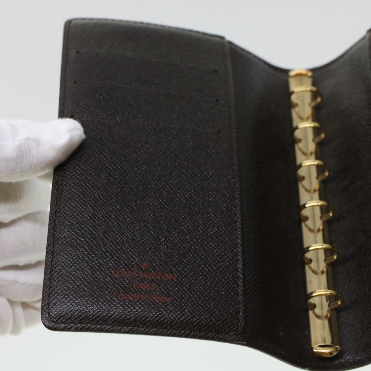 LOUIS VUITTON Damier Ebene Agenda PM Day Planner Cover R20029 LV 45345