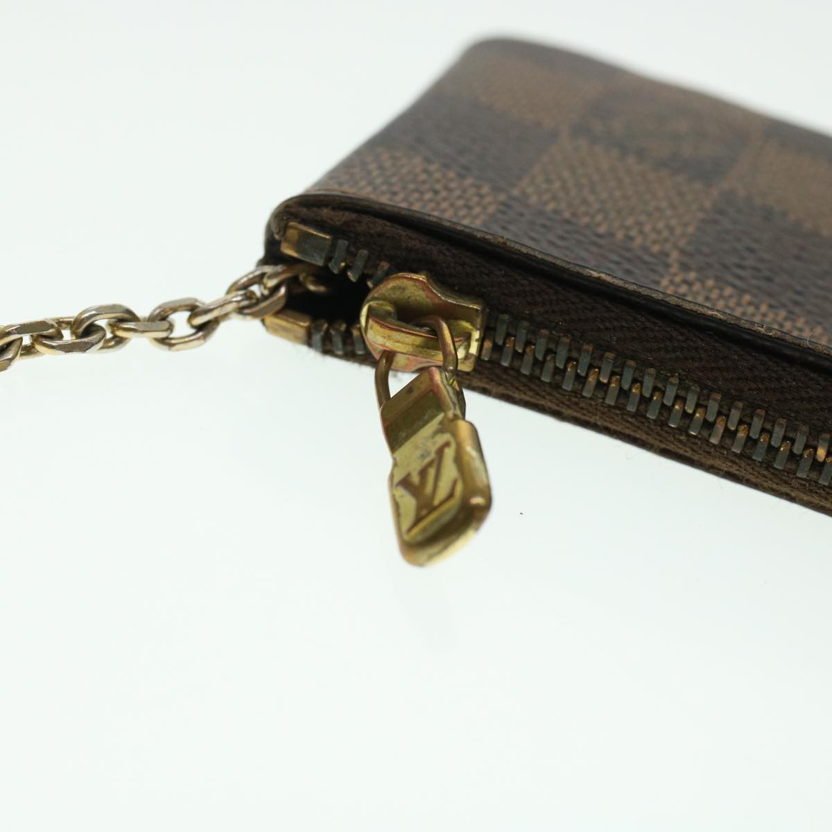LOUIS VUITTON Damier Ebene Pochette Cles Coin Purse N62658 LV 45352