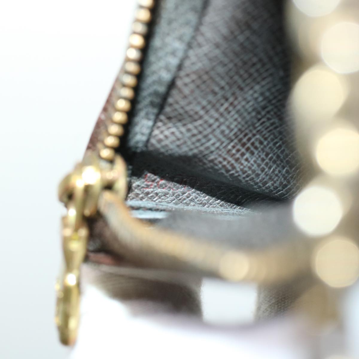 LOUIS VUITTON Damier Ebene Pochette Cles Coin Purse N62658 LV 45352