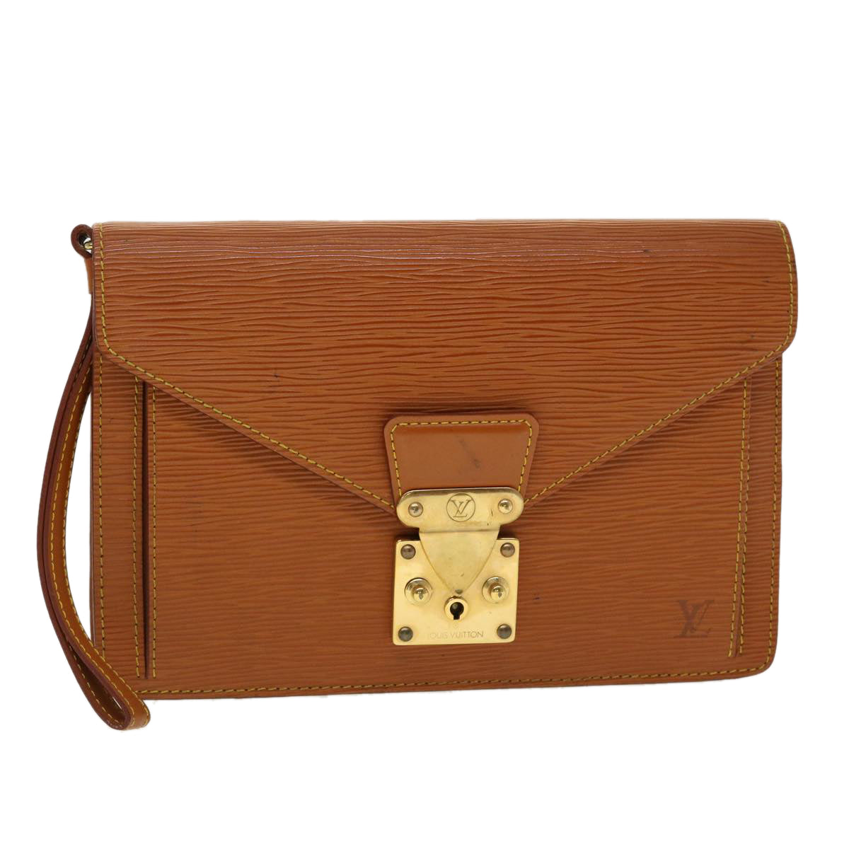 LOUIS VUITTON Epi Serie Dragonne Hand Bag Brown M52618 LV 45374