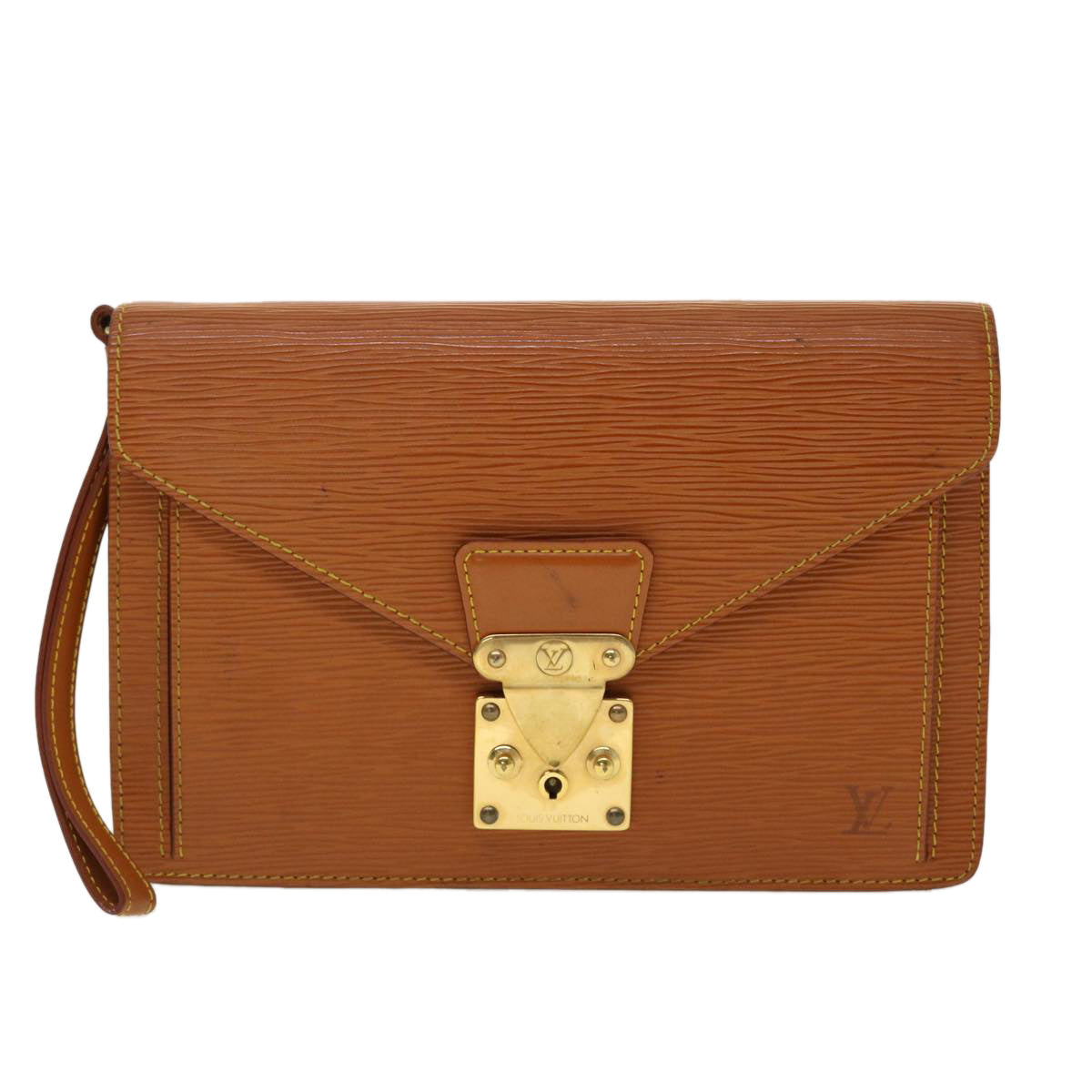 LOUIS VUITTON Epi Serie Dragonne Hand Bag Brown M52618 LV 45374