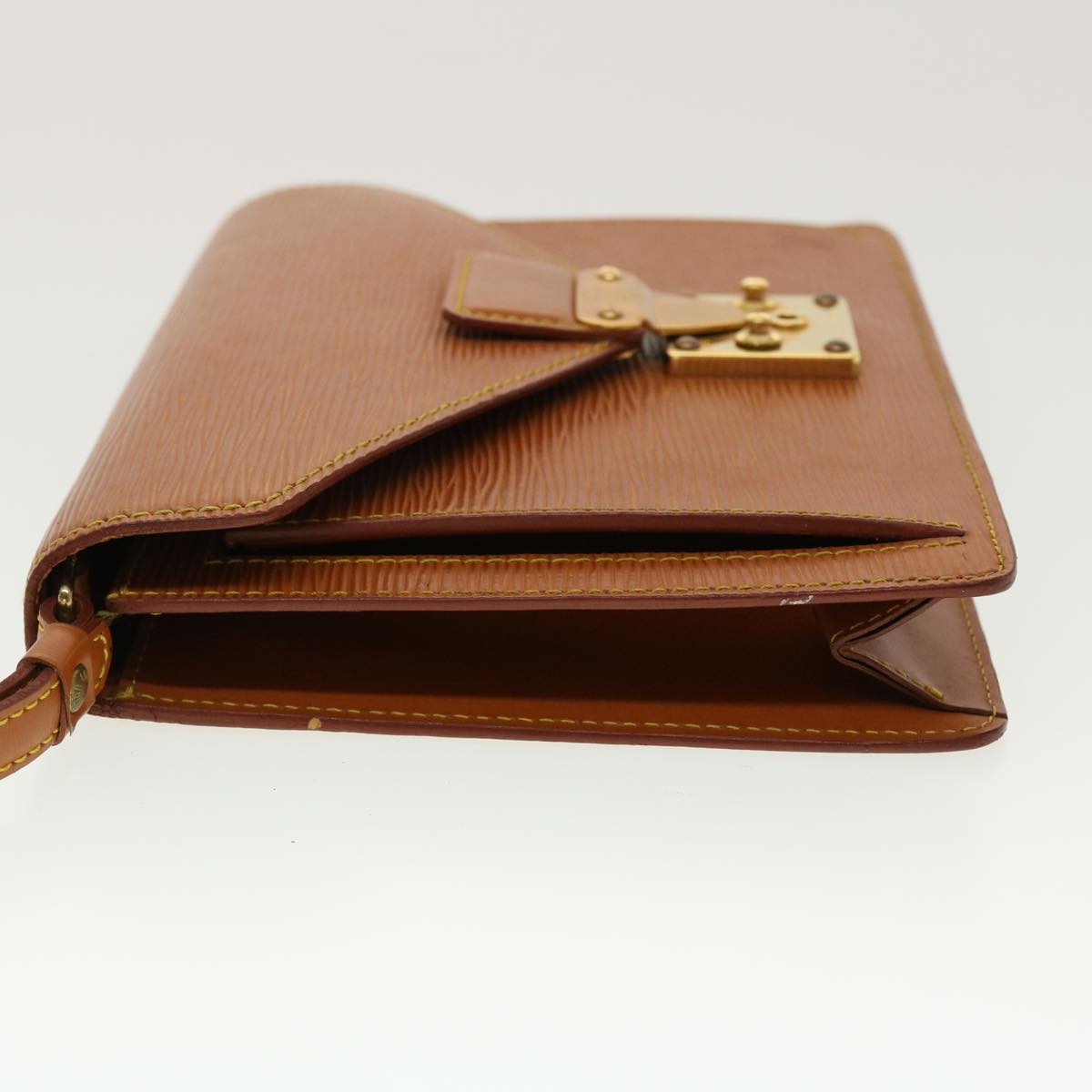 LOUIS VUITTON Epi Serie Dragonne Hand Bag Brown M52618 LV 45374