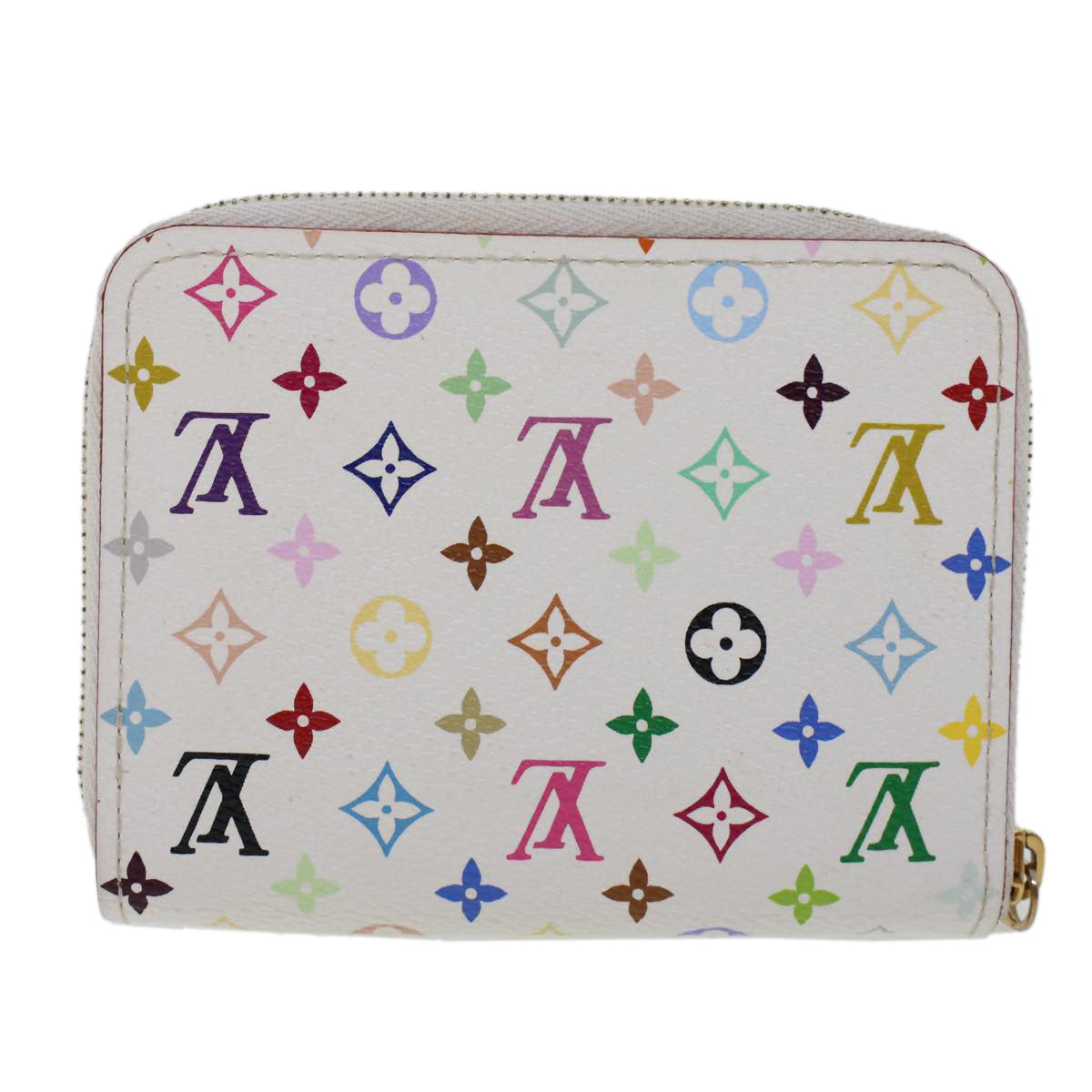 LOUIS VUITTON Monogram Multicolor Zippy Coin Purse Wallet White M66548 LV 45379