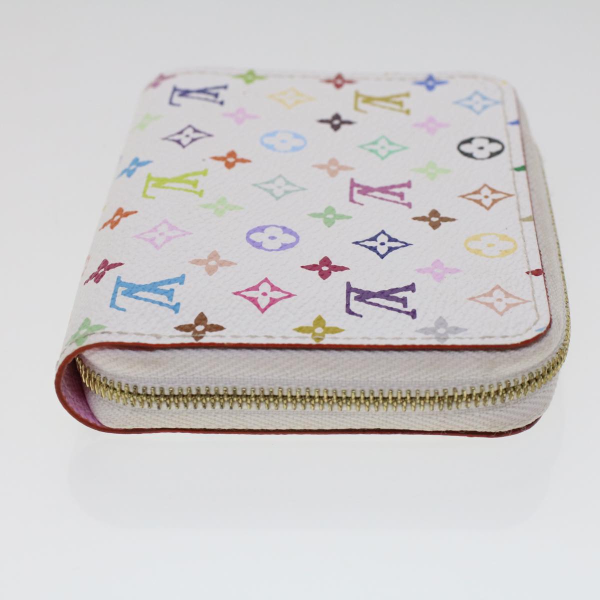 LOUIS VUITTON Monogram Multicolor Zippy Coin Purse Wallet White M66548 LV 45379