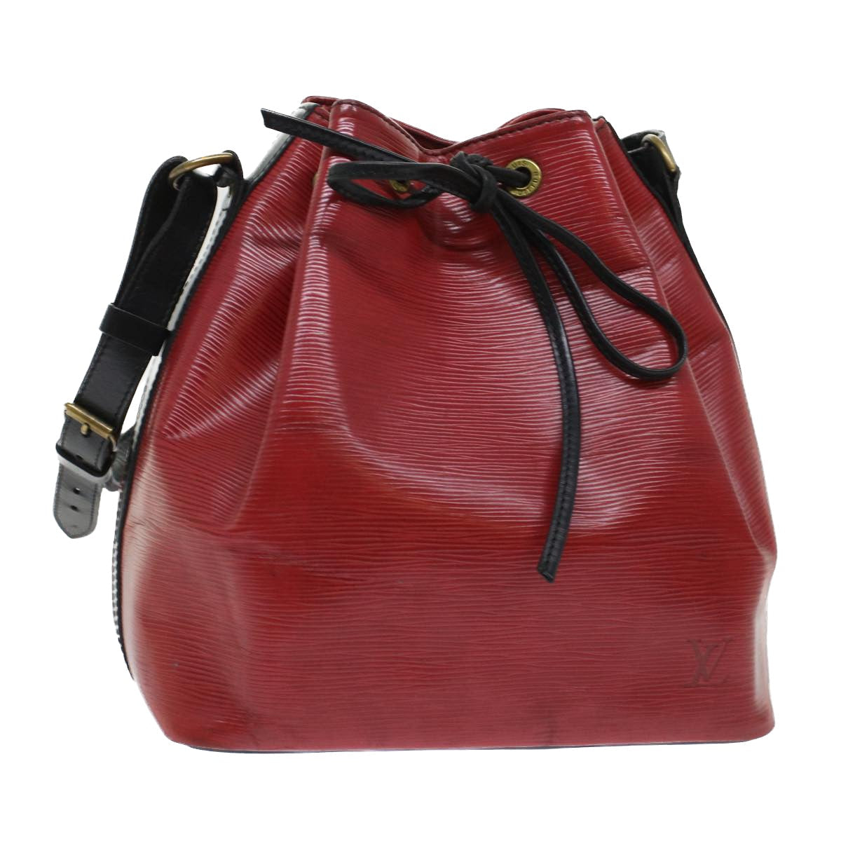 LOUIS VUITTON Epi Petit Noe Shoulder Bag Bicolor Black Red M44172 LV 45384