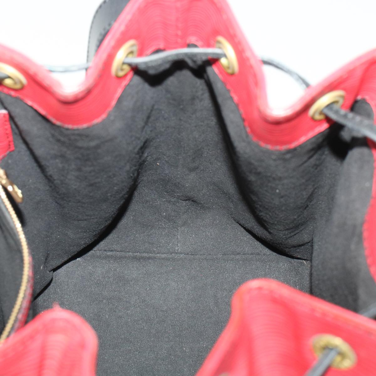 LOUIS VUITTON Epi Petit Noe Shoulder Bag Bicolor Black Red M44172 LV 45384
