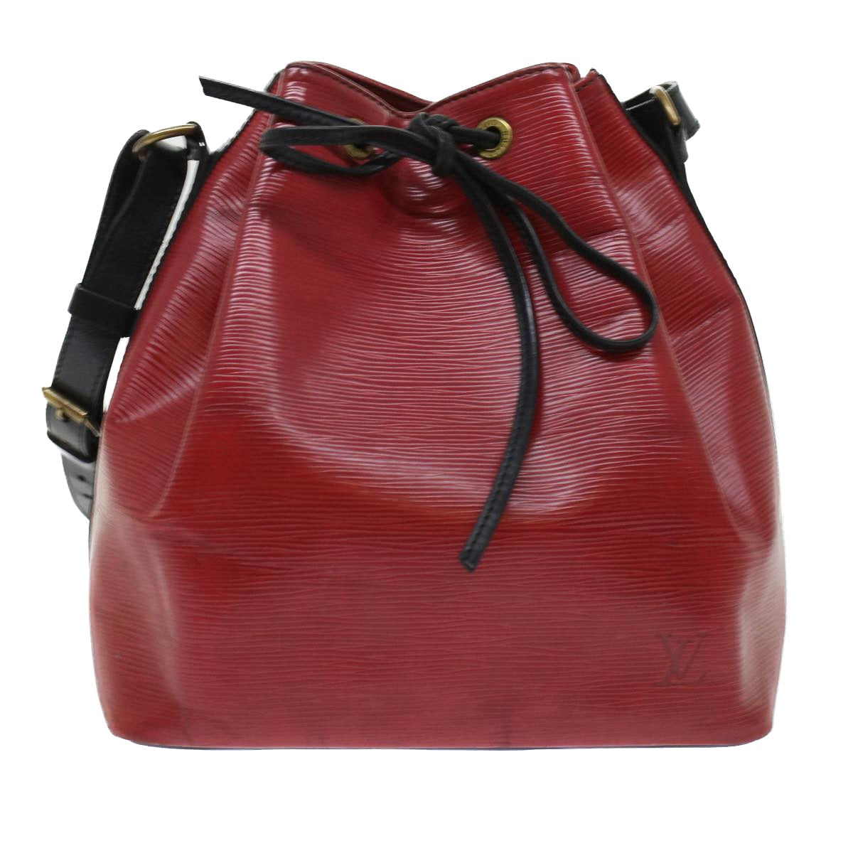 LOUIS VUITTON Epi Petit Noe Shoulder Bag Bicolor Black Red M44172 LV 45384