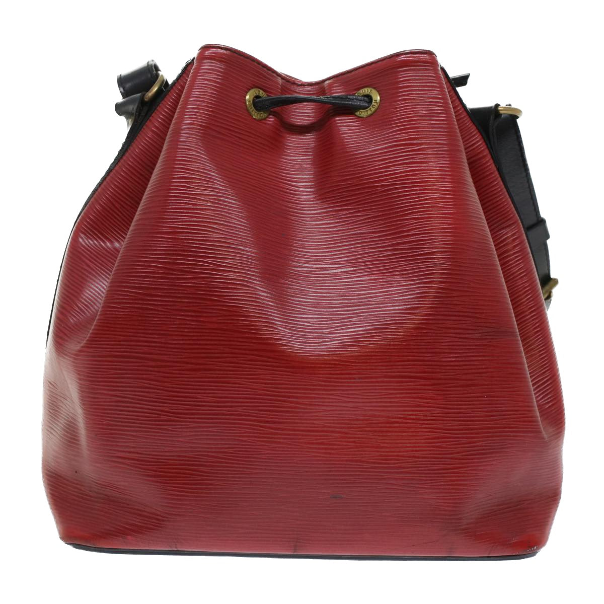 LOUIS VUITTON Epi Petit Noe Shoulder Bag Bicolor Black Red M44172 LV 45384