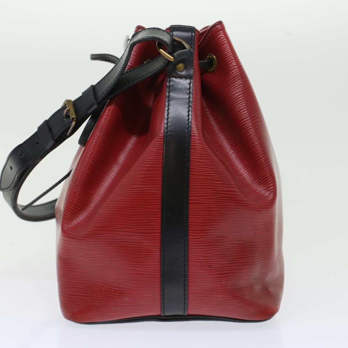 LOUIS VUITTON Epi Petit Noe Shoulder Bag Bicolor Black Red M44172 LV 45384