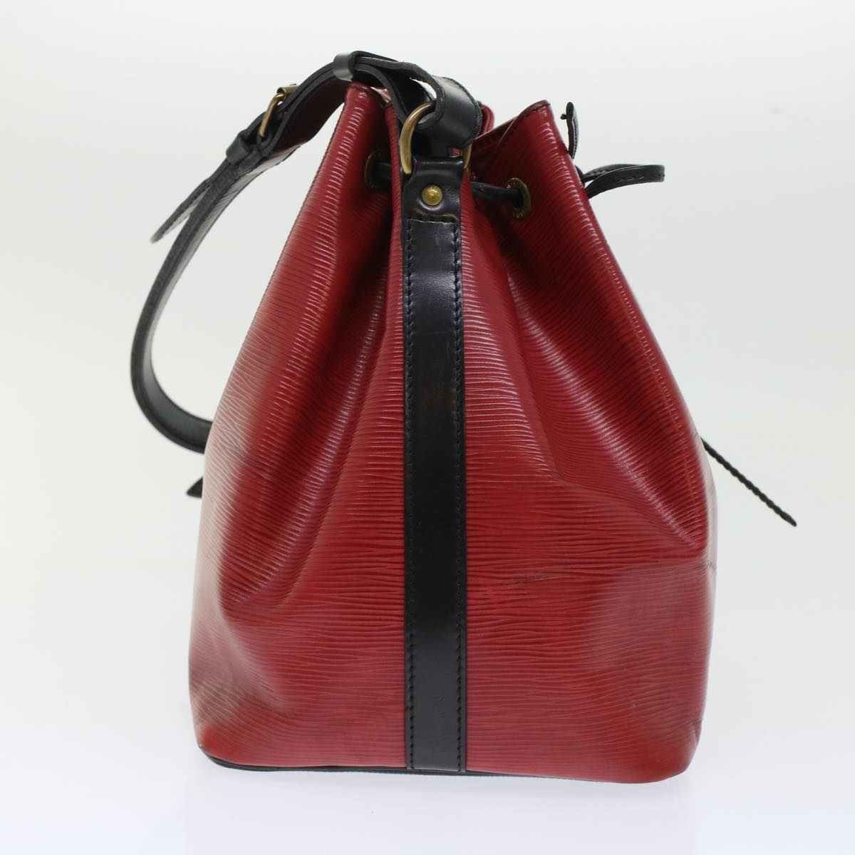 LOUIS VUITTON Epi Petit Noe Shoulder Bag Bicolor Black Red M44172 LV 45384