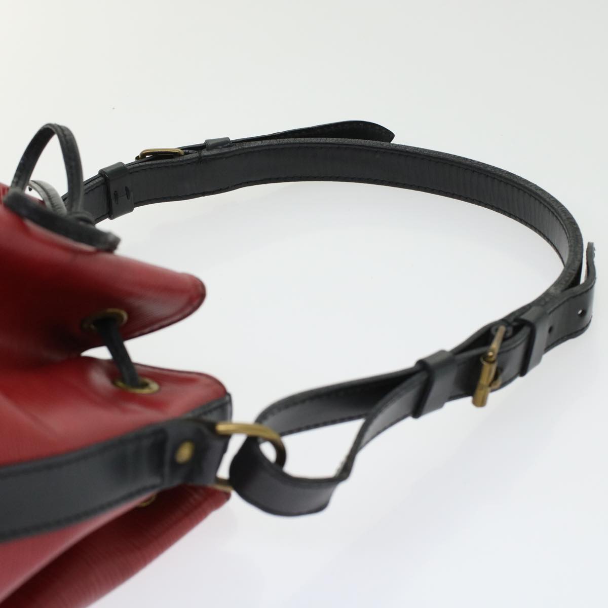 LOUIS VUITTON Epi Petit Noe Shoulder Bag Bicolor Black Red M44172 LV 45384
