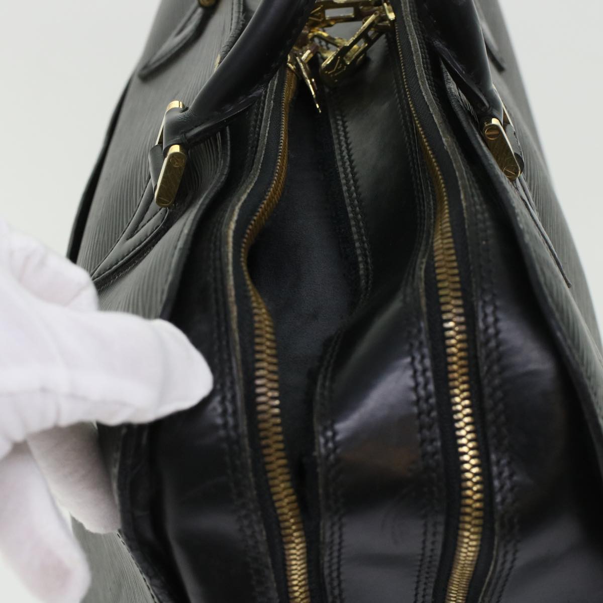 LOUIS VUITTON Epi Sorbonne Business Bag Black M54512 LV 45386