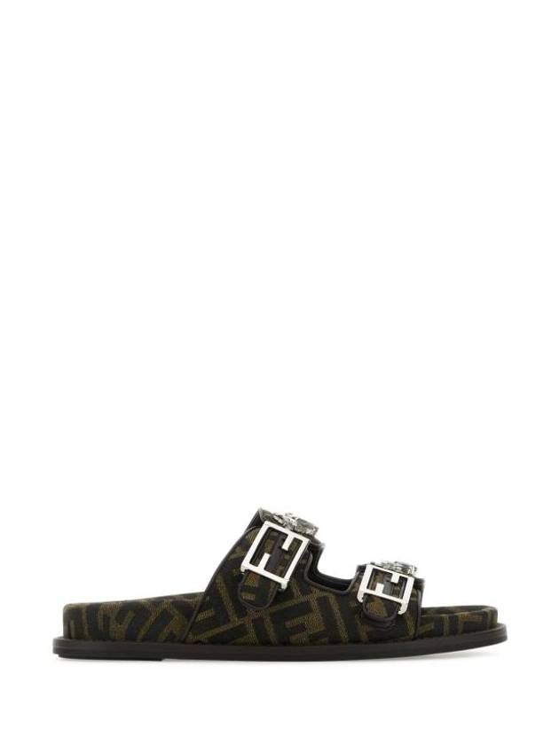 Luxury Fendi Feel Logo Slippers Black