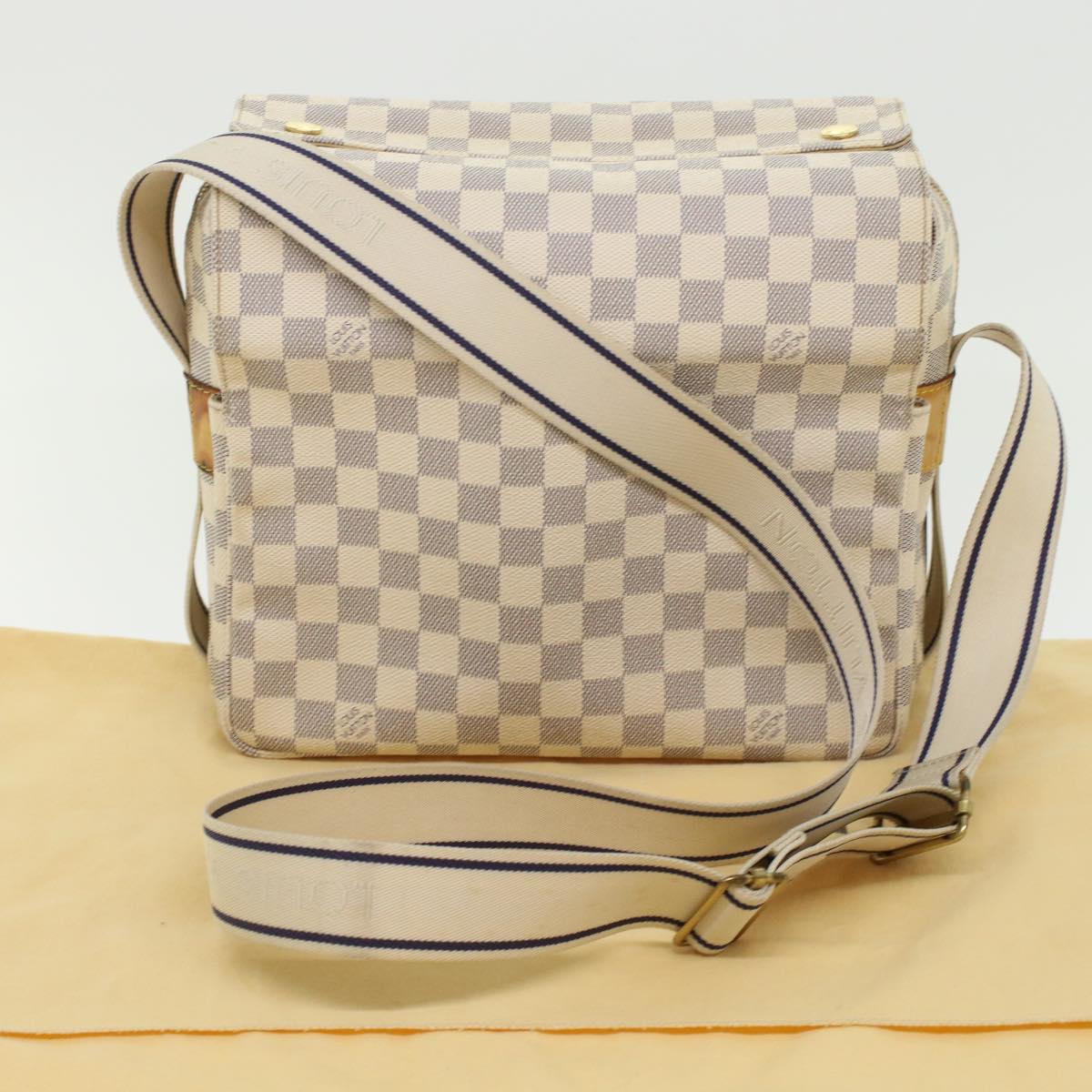LOUIS VUITTON Damier Azur Naviglio Shoulder Bag N51189 LV 45403