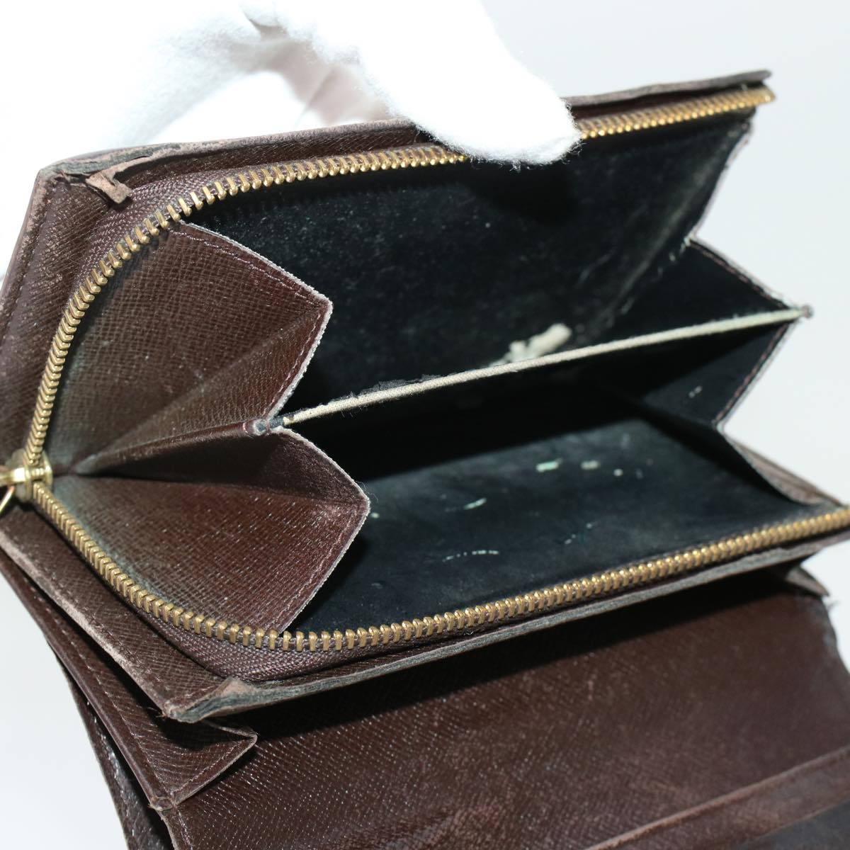 LOUIS VUITTON Damier Ebene Wallet 3Set LV 45406