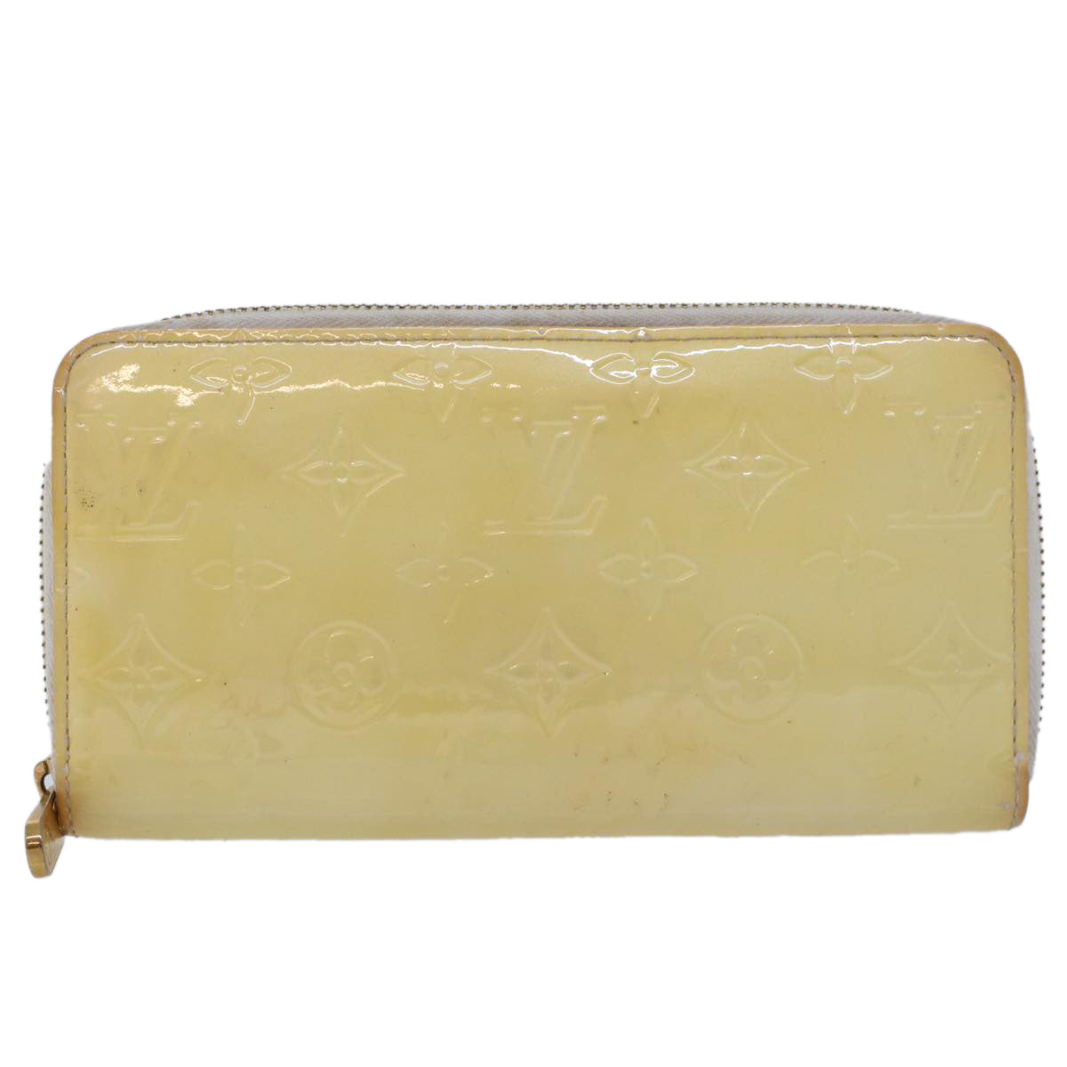 LOUIS VUITTON Monogram Vernis Zippy Wallet Wallet Perle M91471 LV 45414