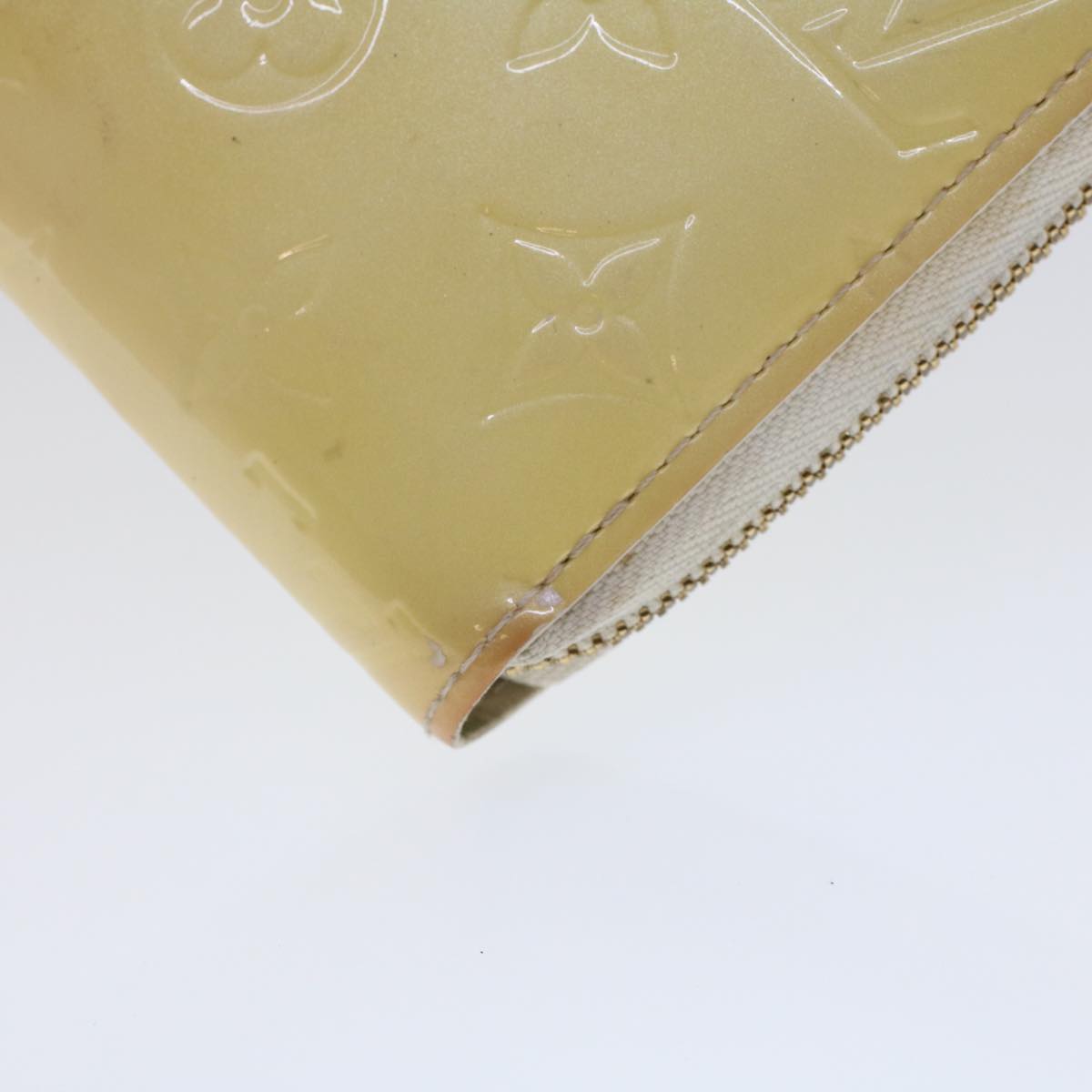 LOUIS VUITTON Monogram Vernis Zippy Wallet Wallet Perle M91471 LV 45414