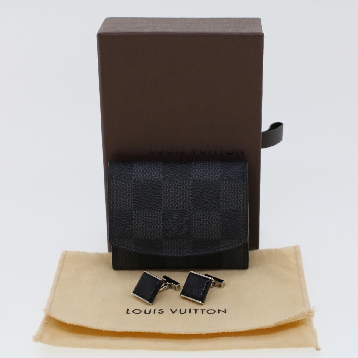 LOUIS VUITTON Damier Graphite Cuff Case Cuffs LV 45423